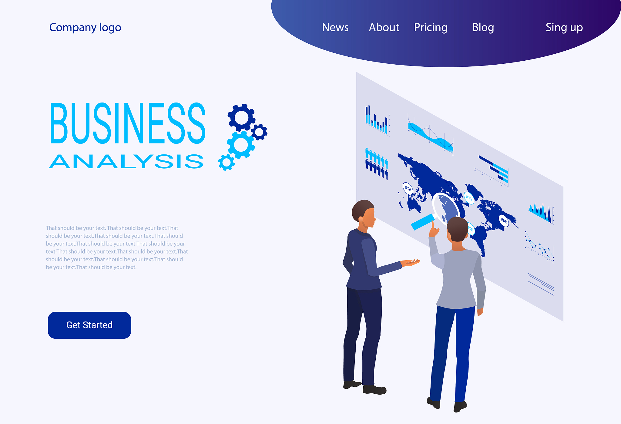 web page template for creative and solutions