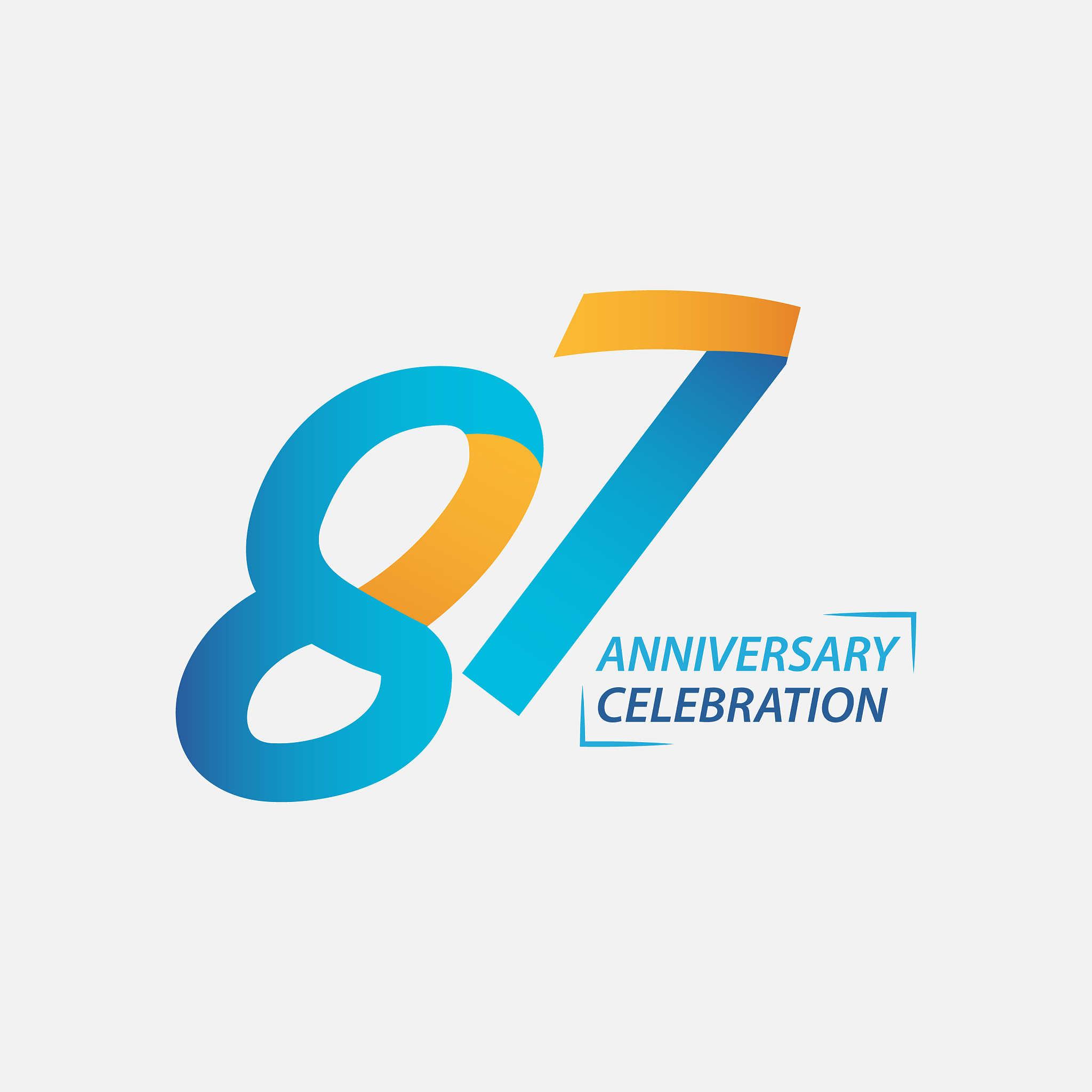 87 year anniversary celebration template design
