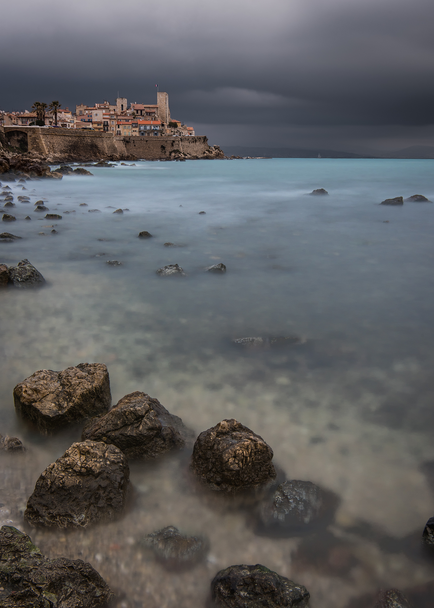photograph of the old town of antibes and its fortifications dur