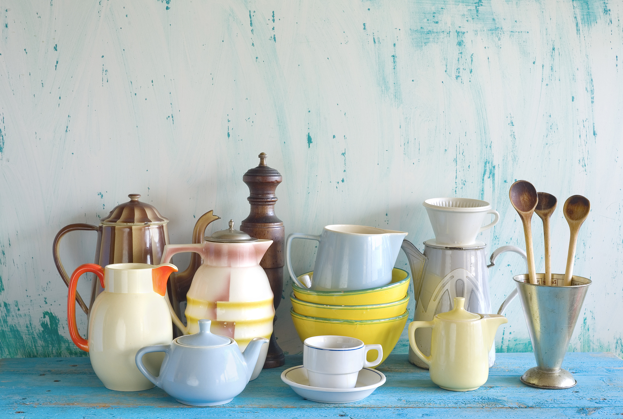 collection of vintage dinnerware,