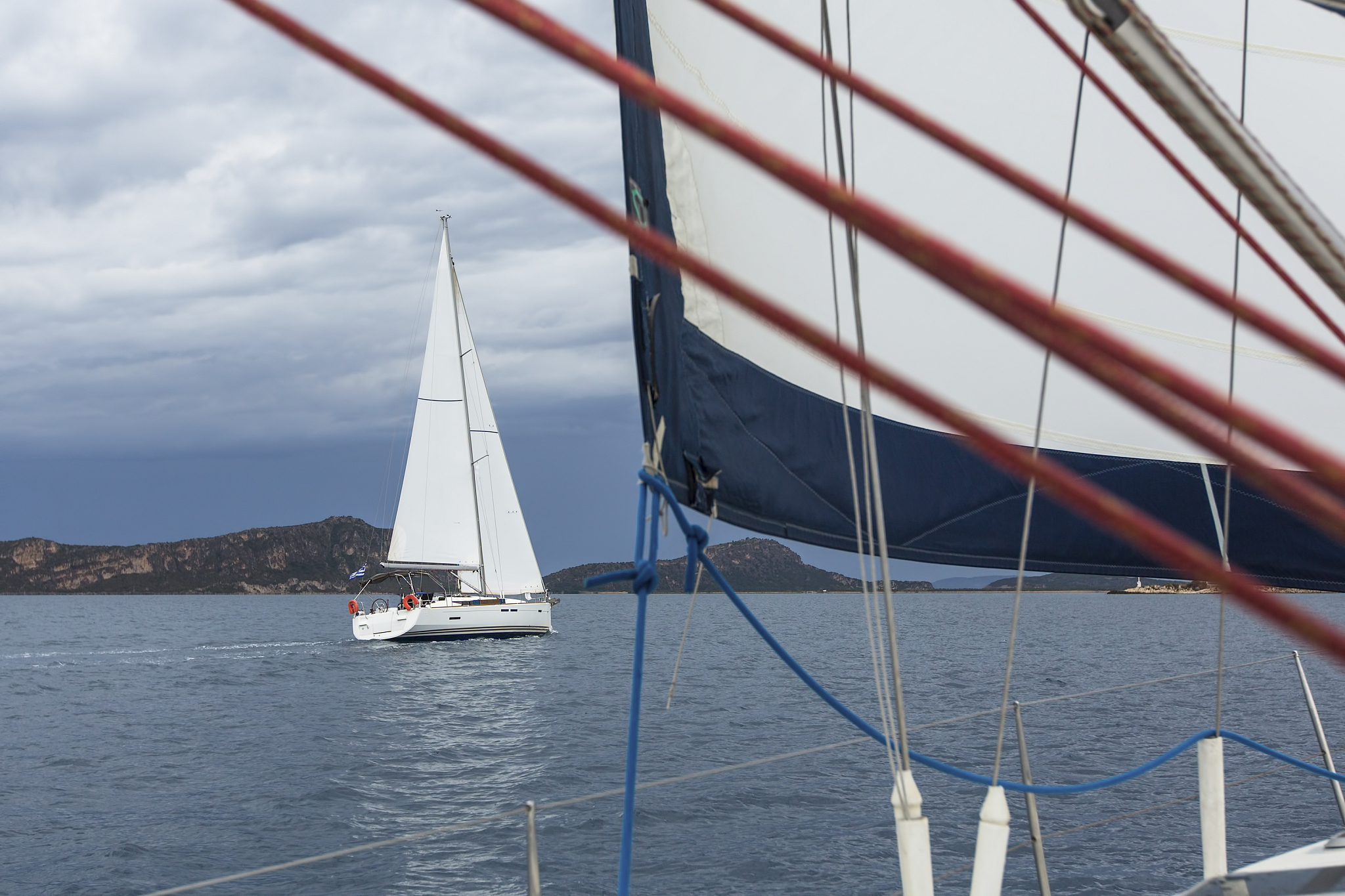 sailing. sailboats in sailing regatta on aegean sea