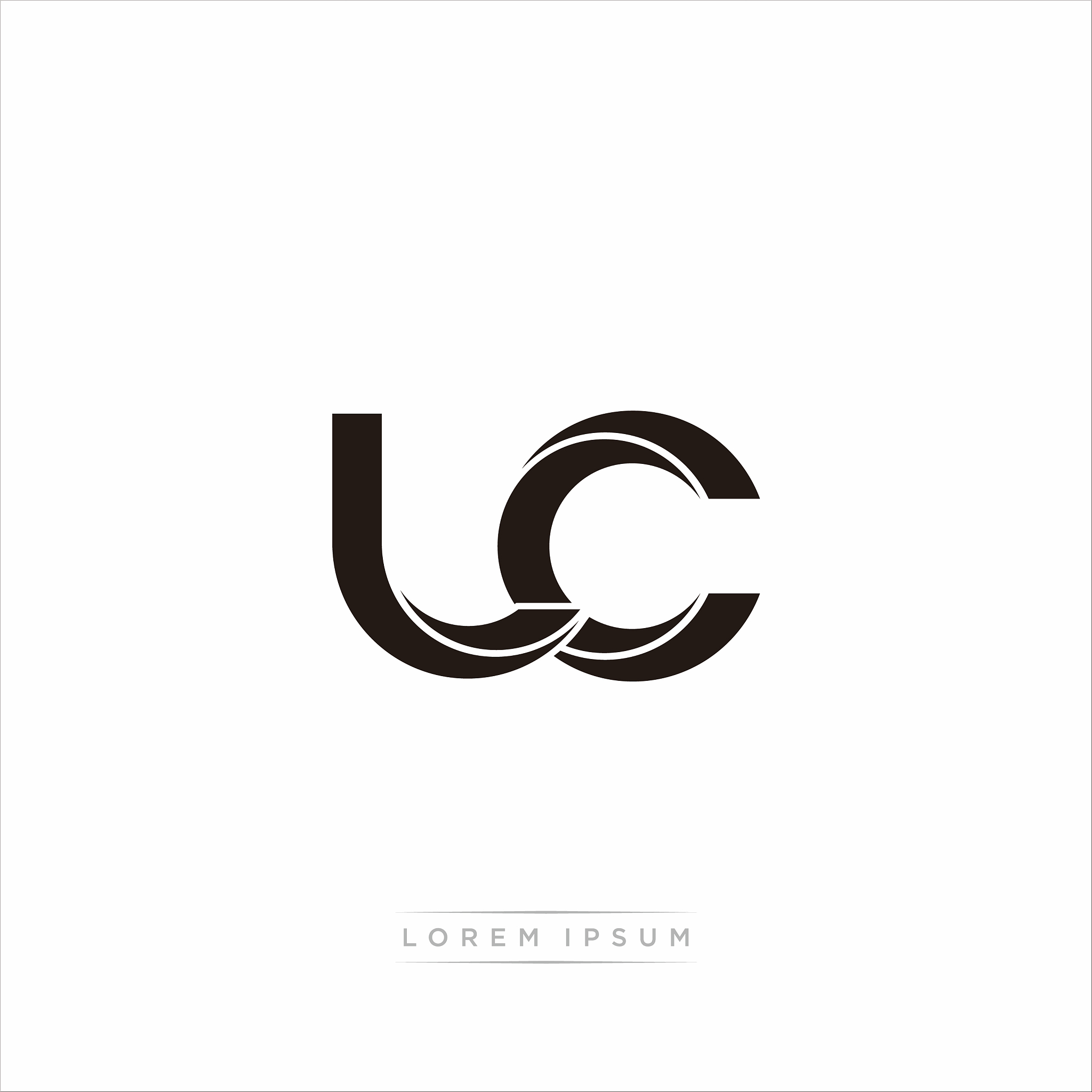 lc initial letter split lowercase modern monogram