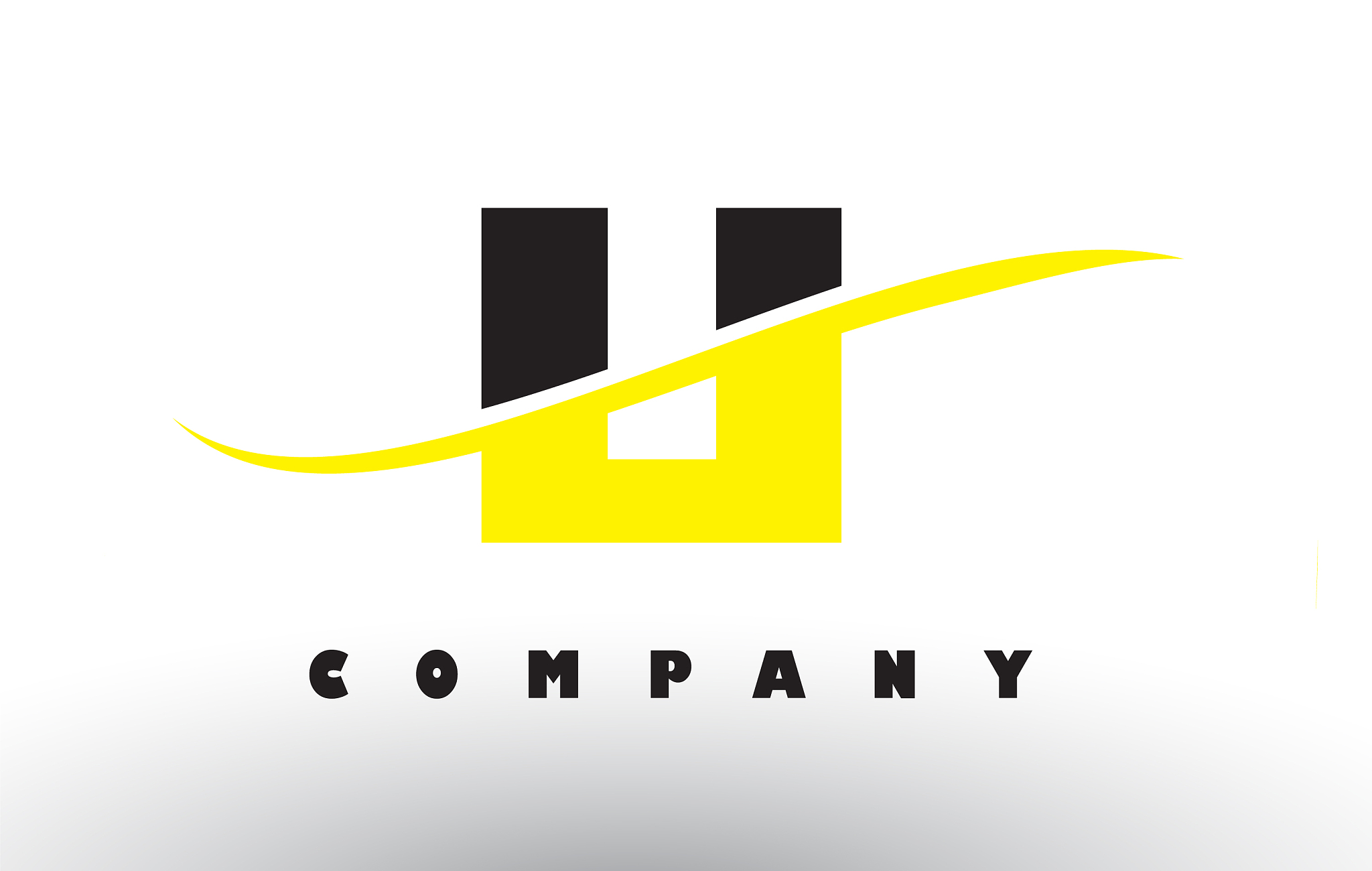 li l i black and yellow letter logo with swoosh