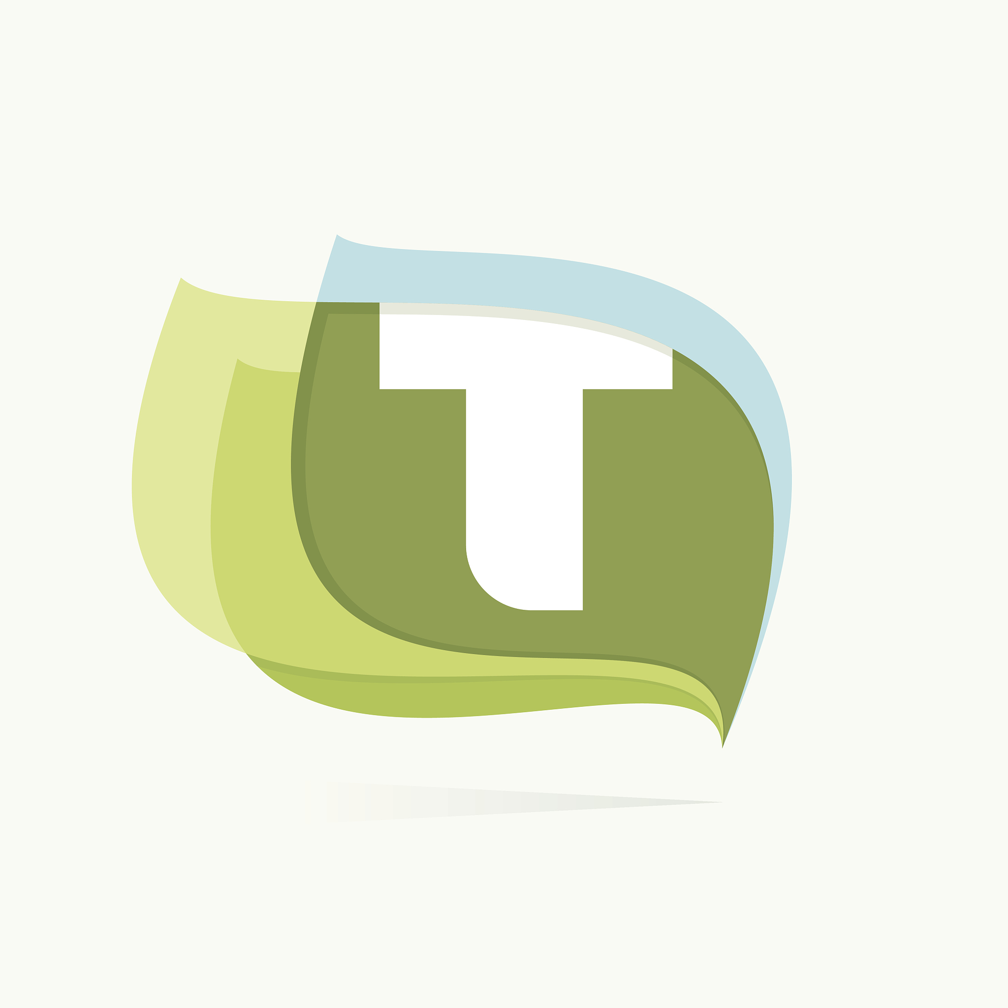 letter t in leaves or flags icon.