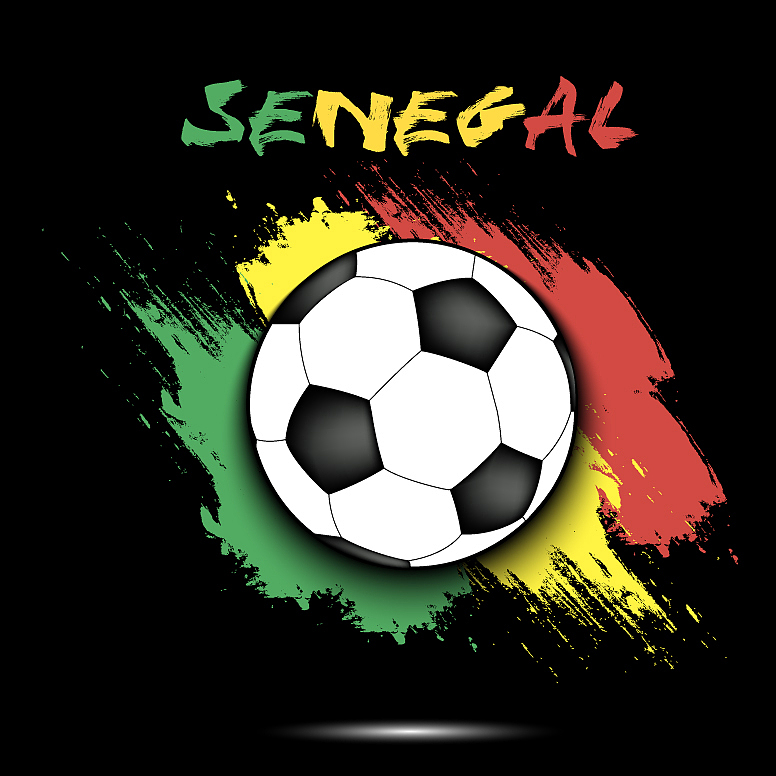 soccer ball and senegal flag