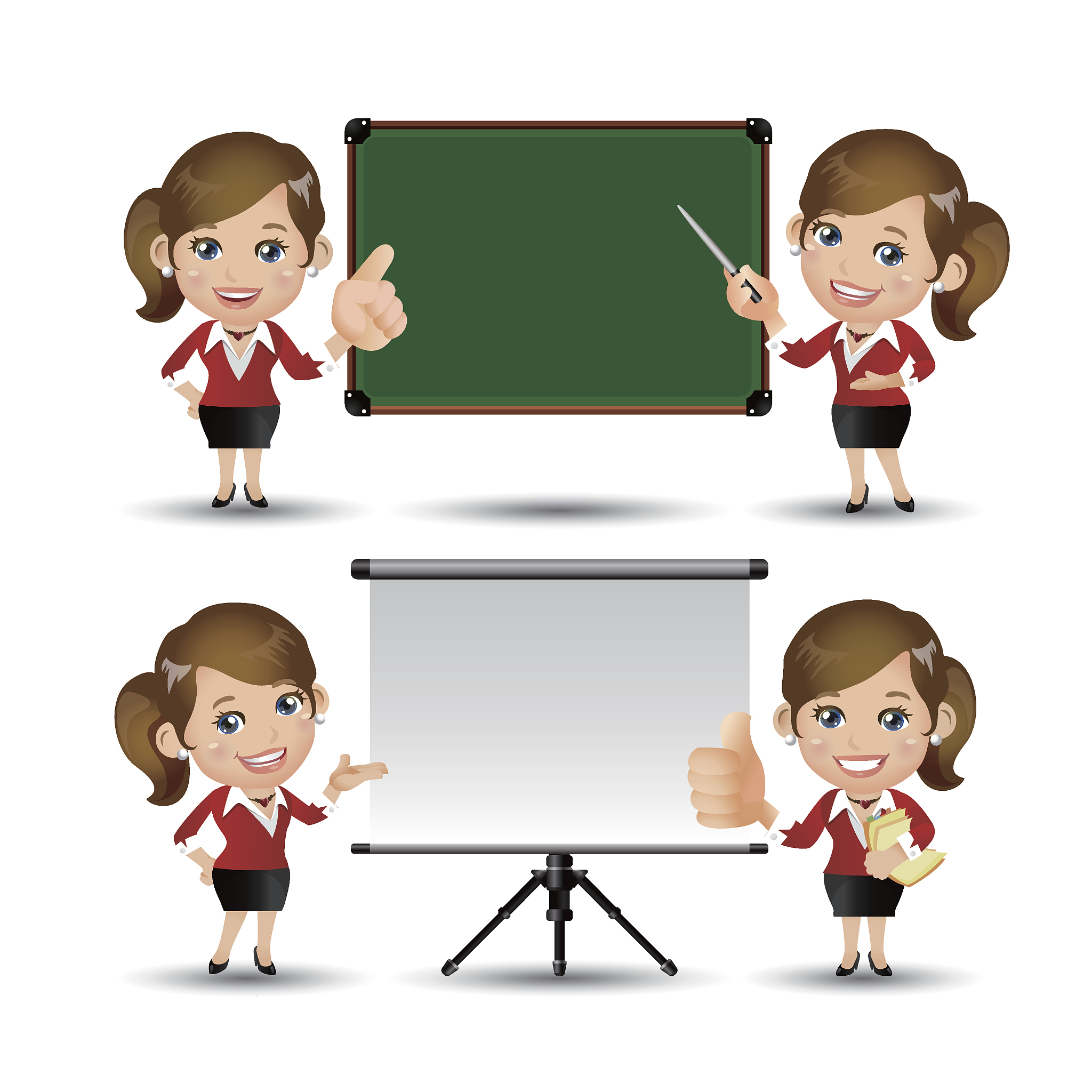 people set - business - women giving presentation
