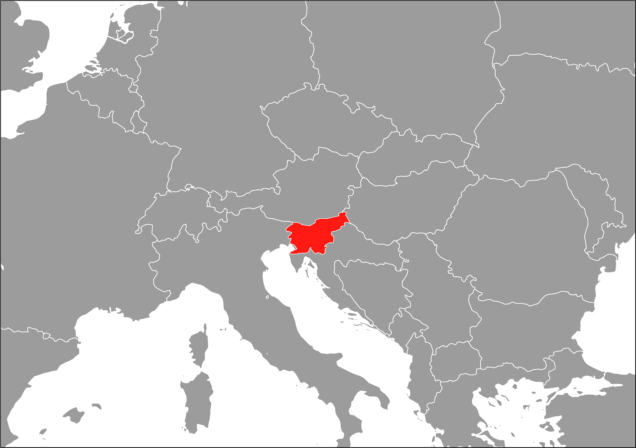 slovenia map on gray base