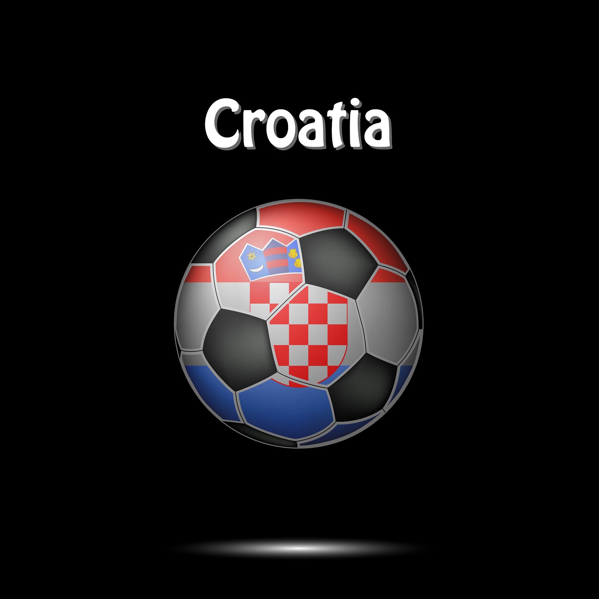 flag of croatia in the form of a soccer ball