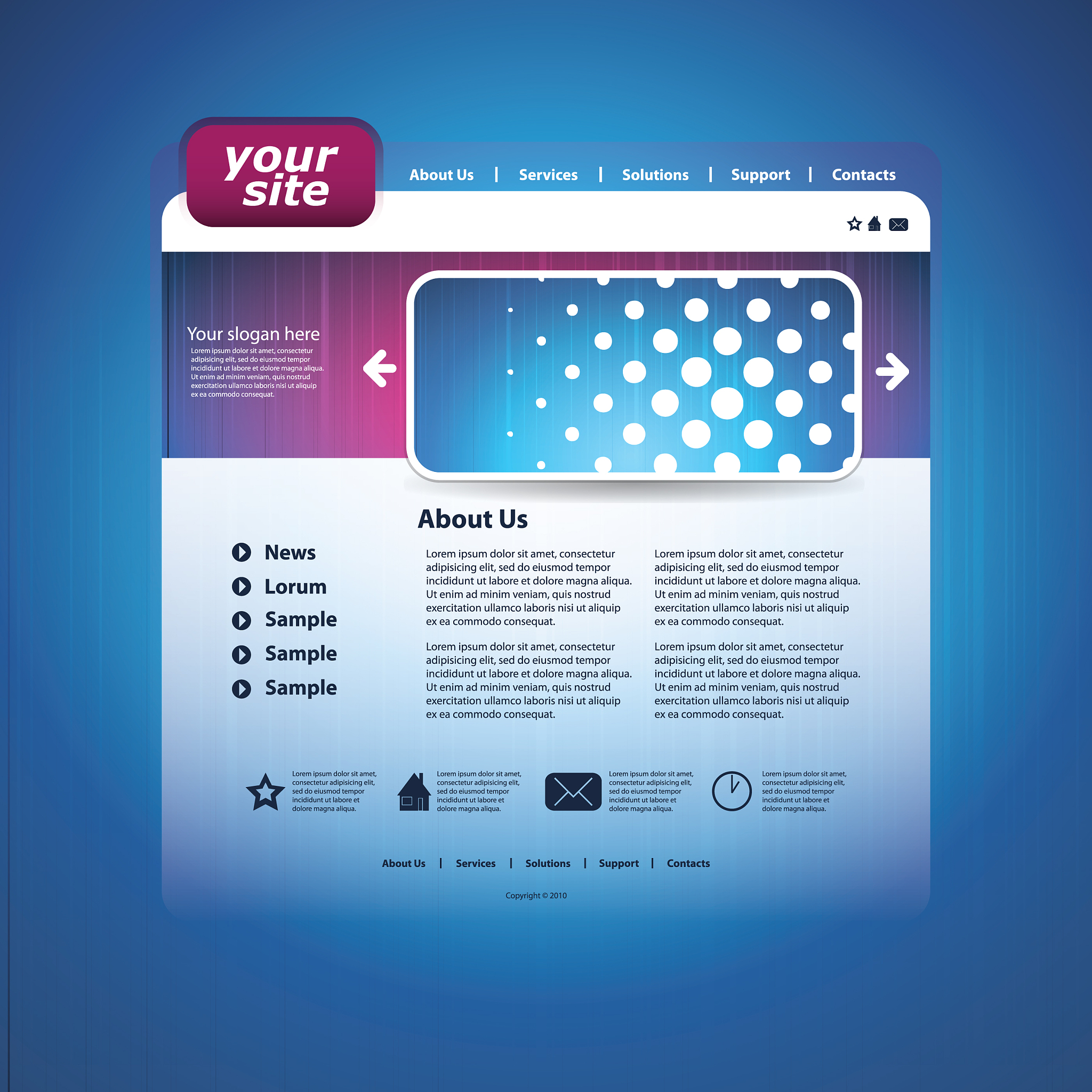 one page website template