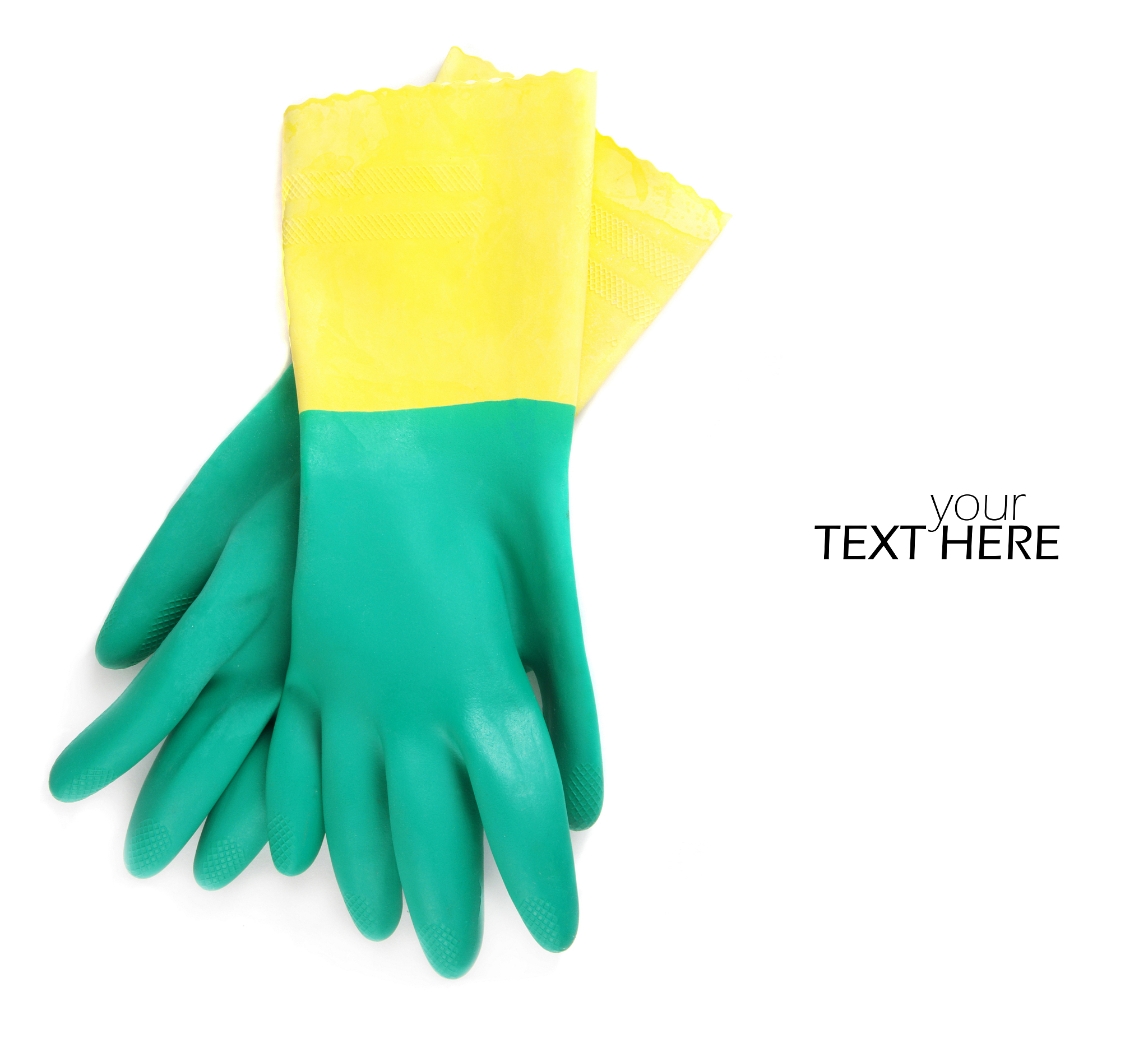 rubber gloves with copy space