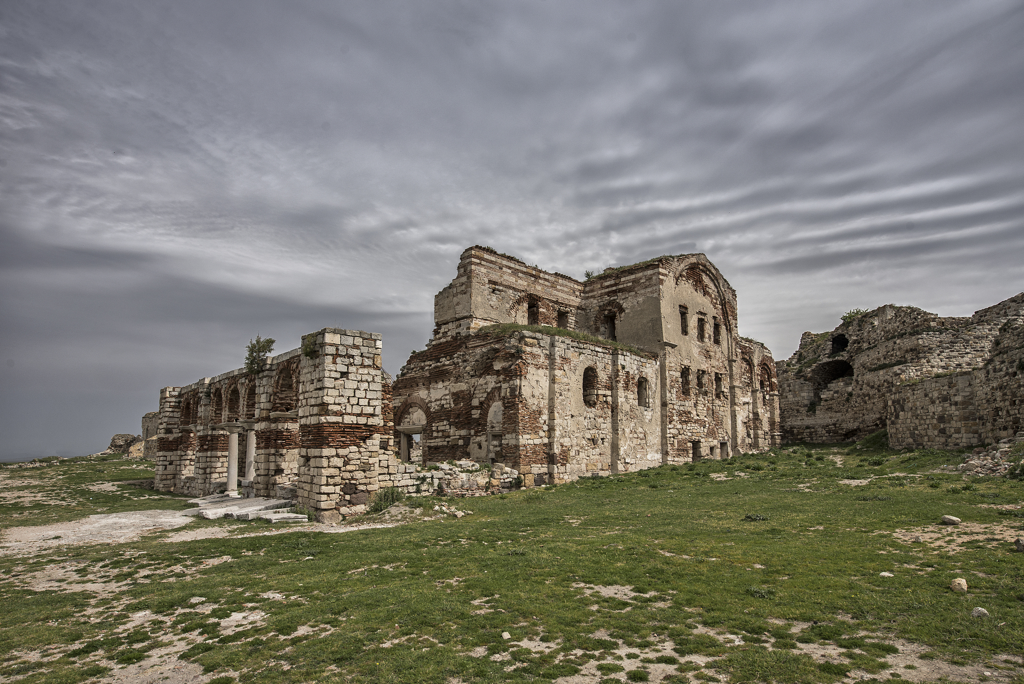 ruins of hagia sophia church at enez, edirne