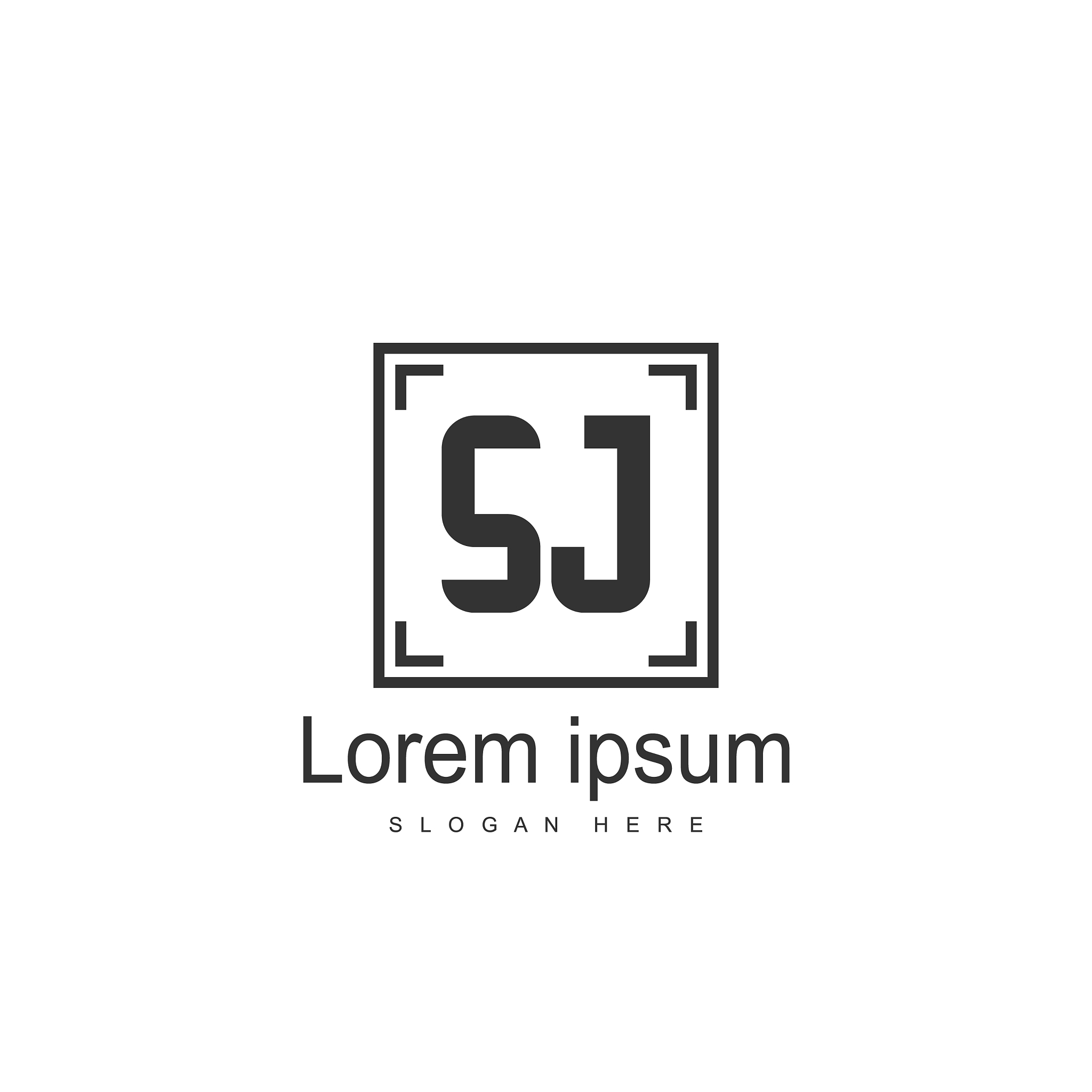 initial letter sj logo template design minimal