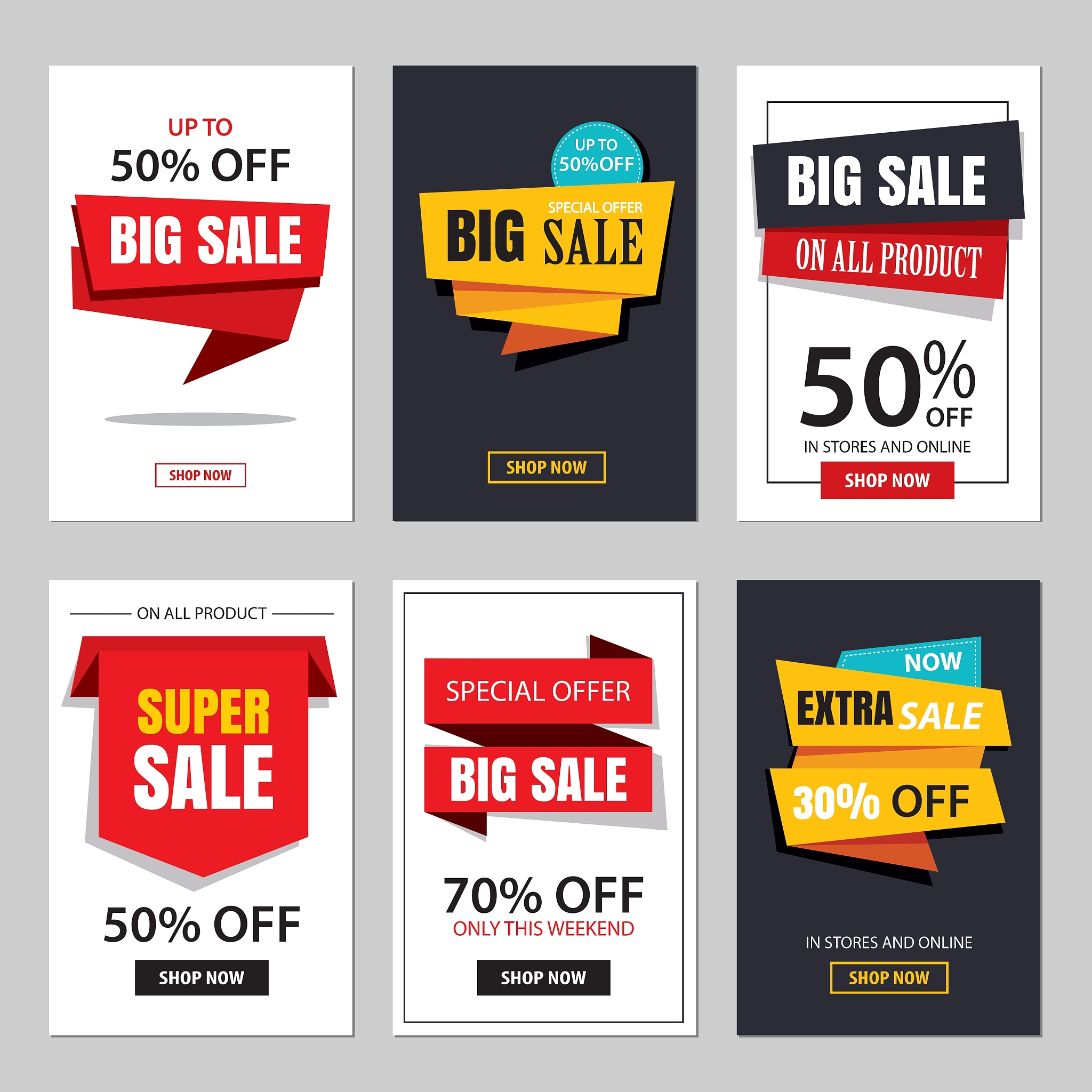 set of sale website banner templates