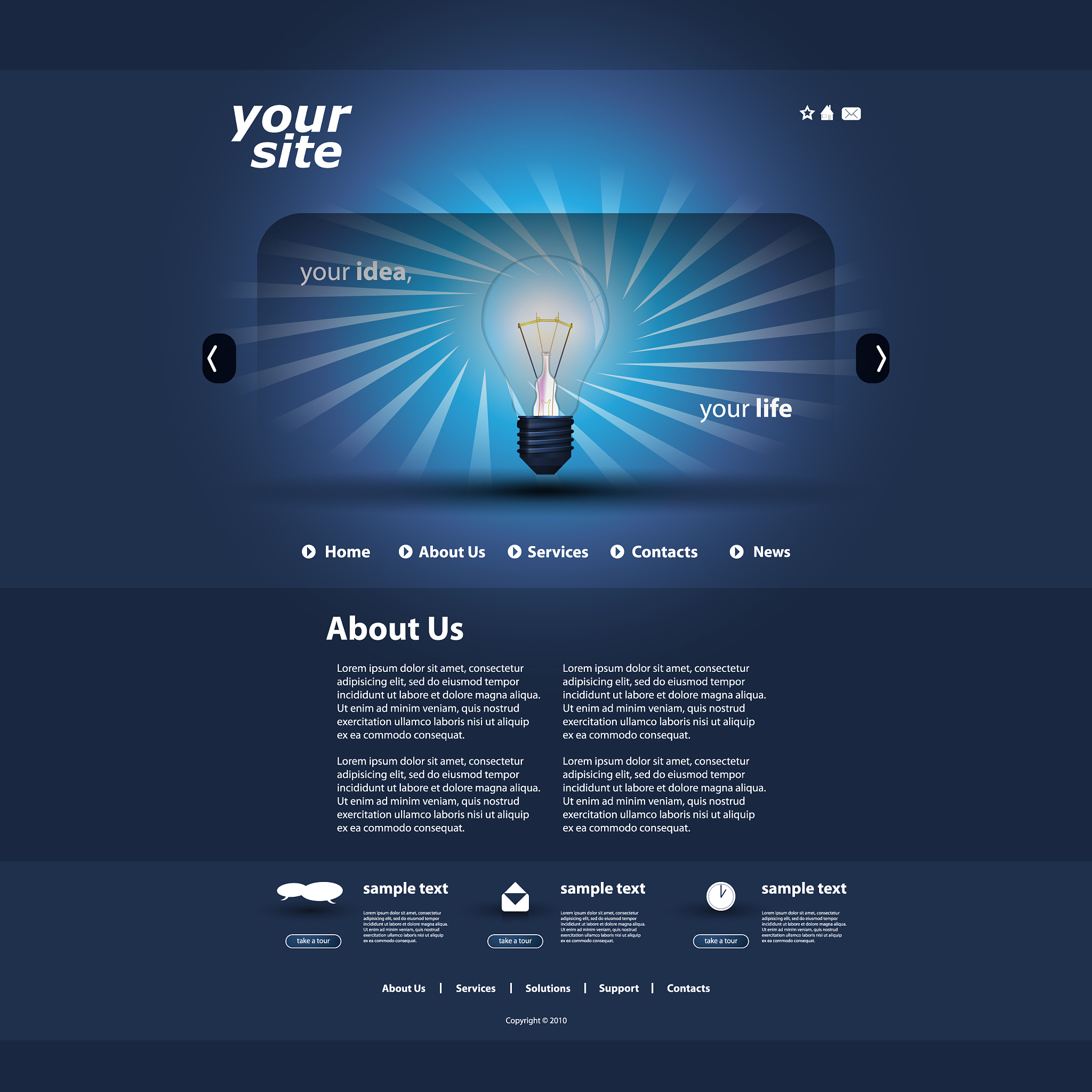 one page website template