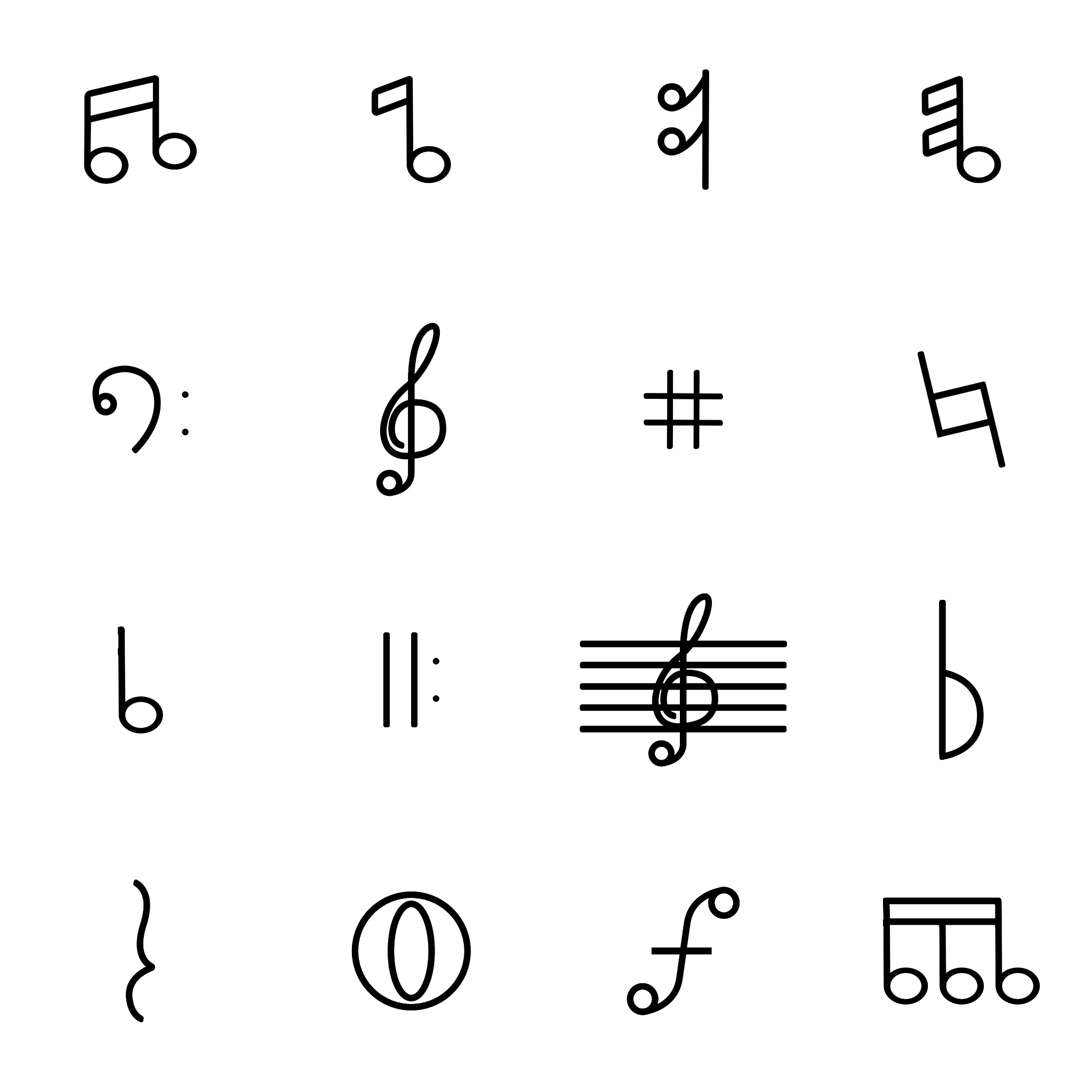 thin line icons - notes