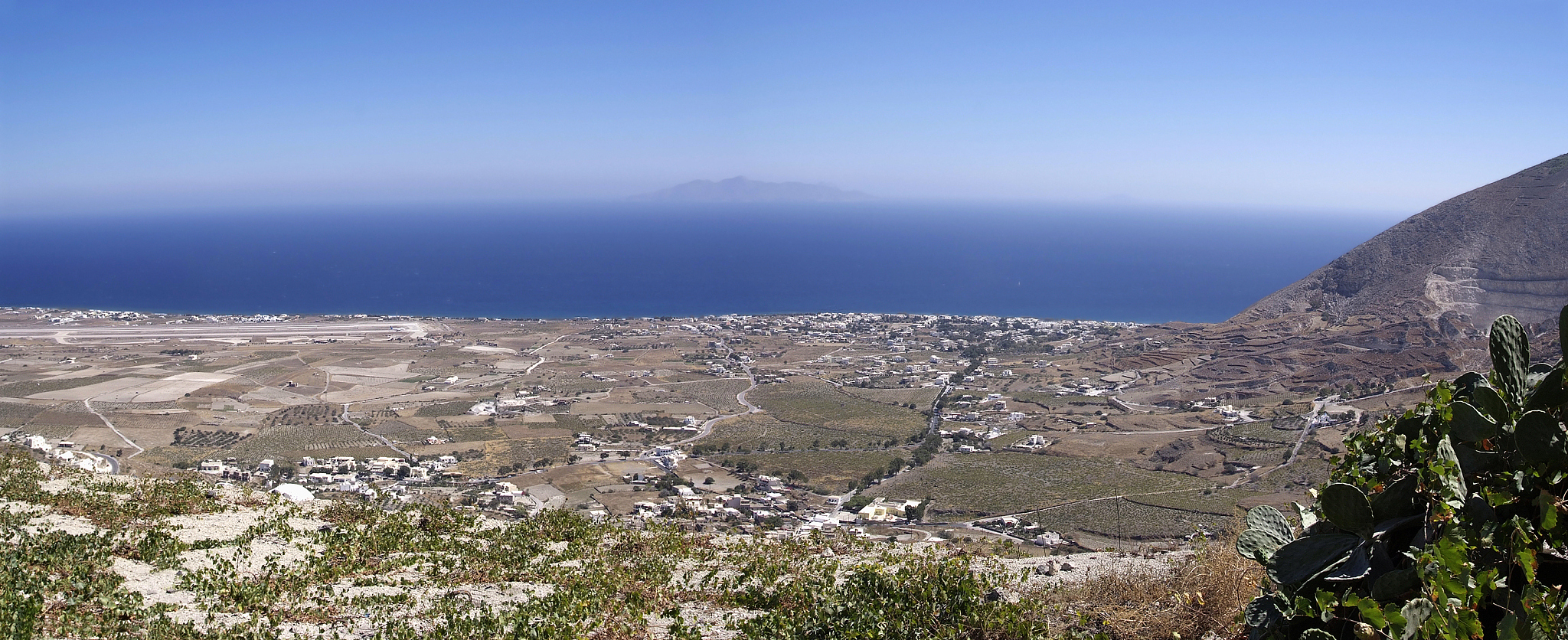 the airport of santorini island