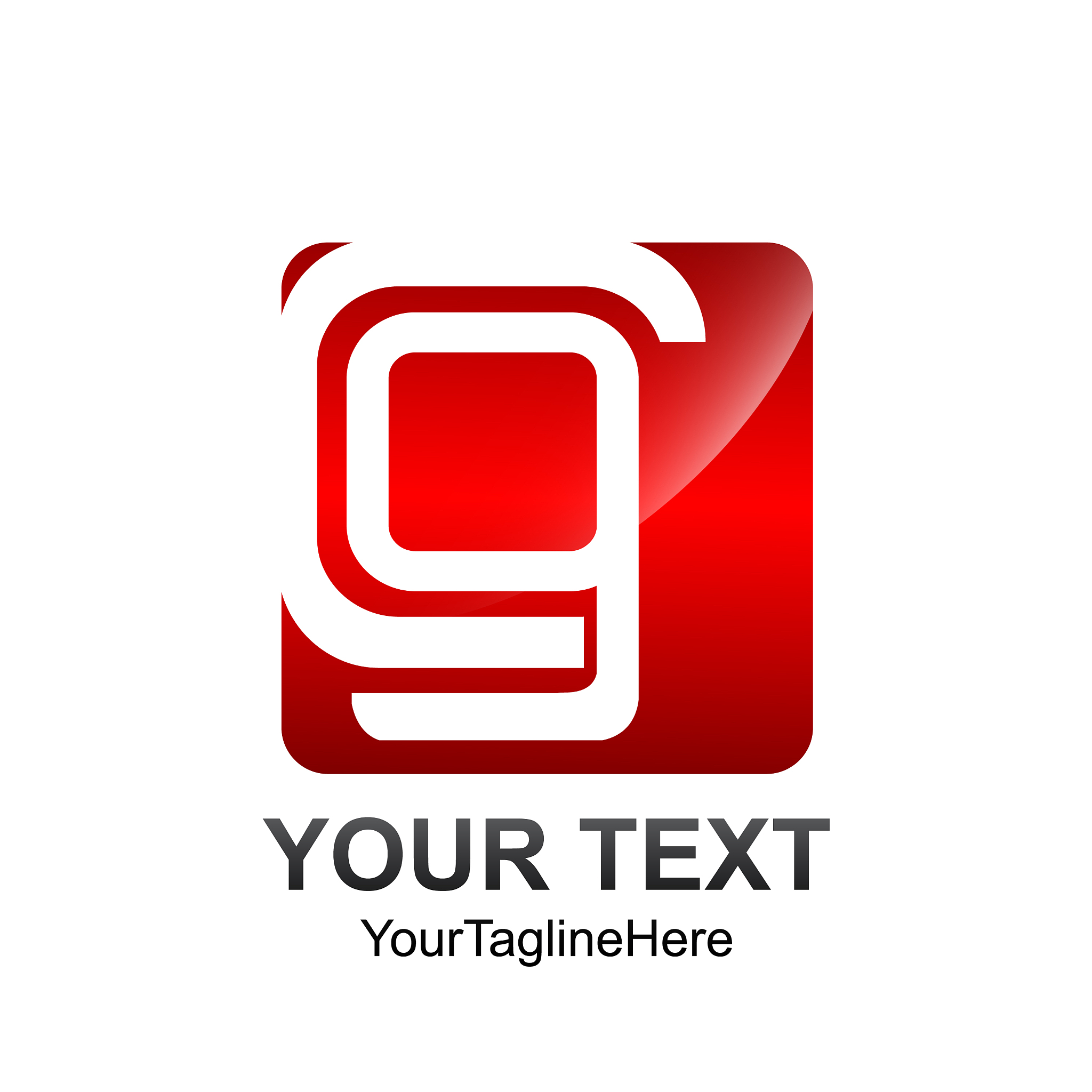 initial letter cg logo template colored red