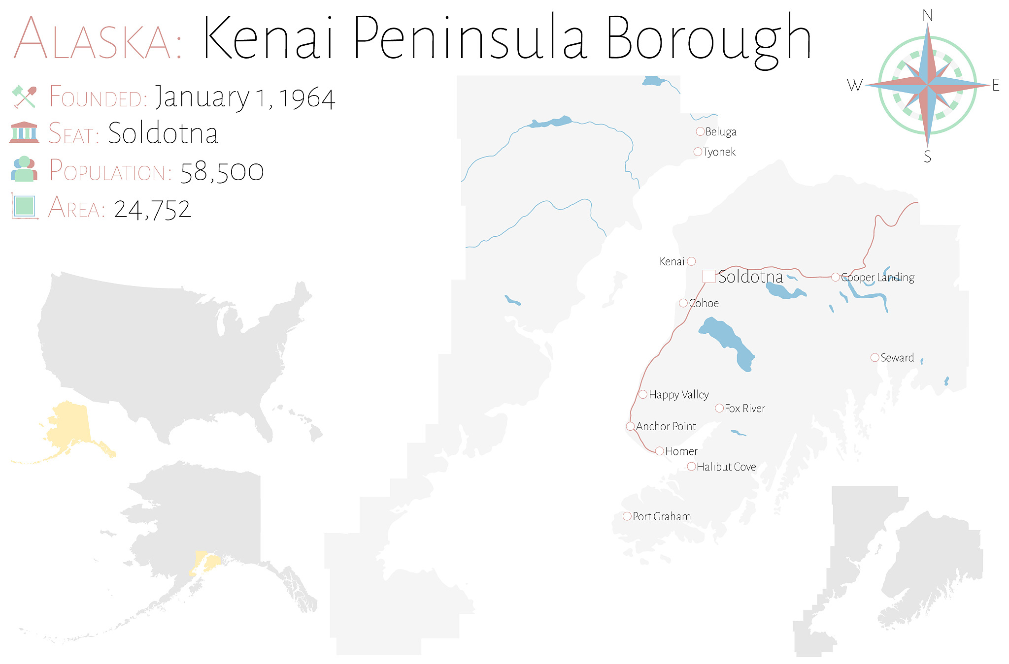 map of kenai peninsular borough in alaska