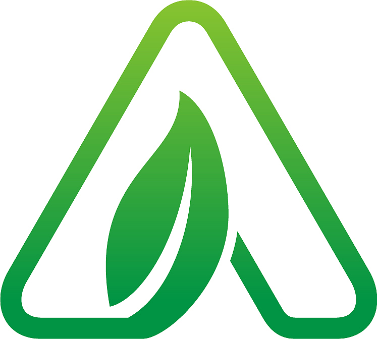 green leaf triangle logo
