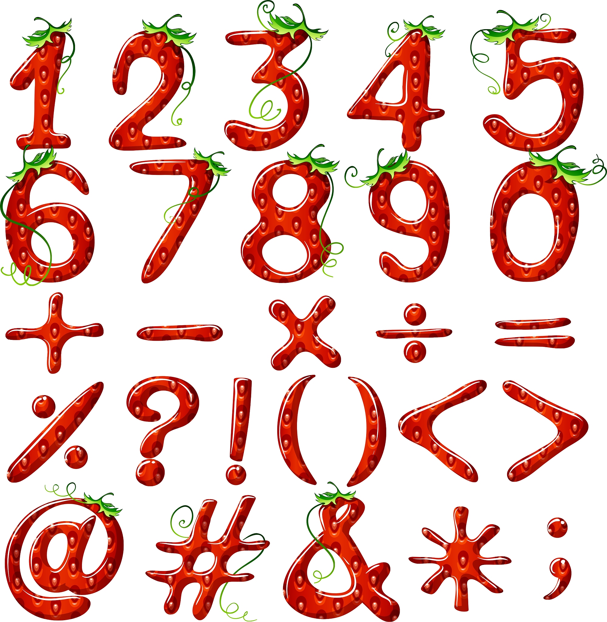 strawberry designed numbers