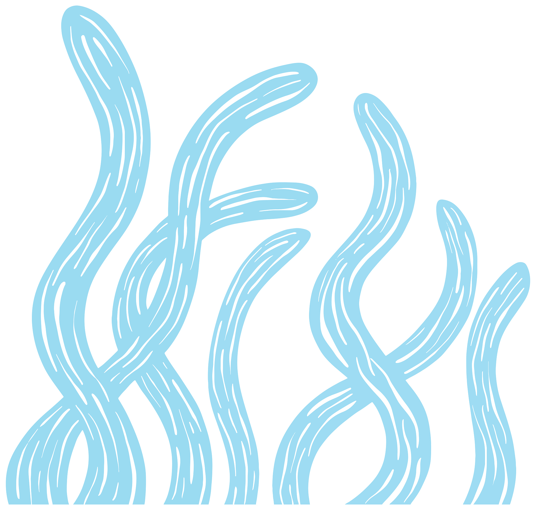simple vector seaweed tentacles abstract cartoon