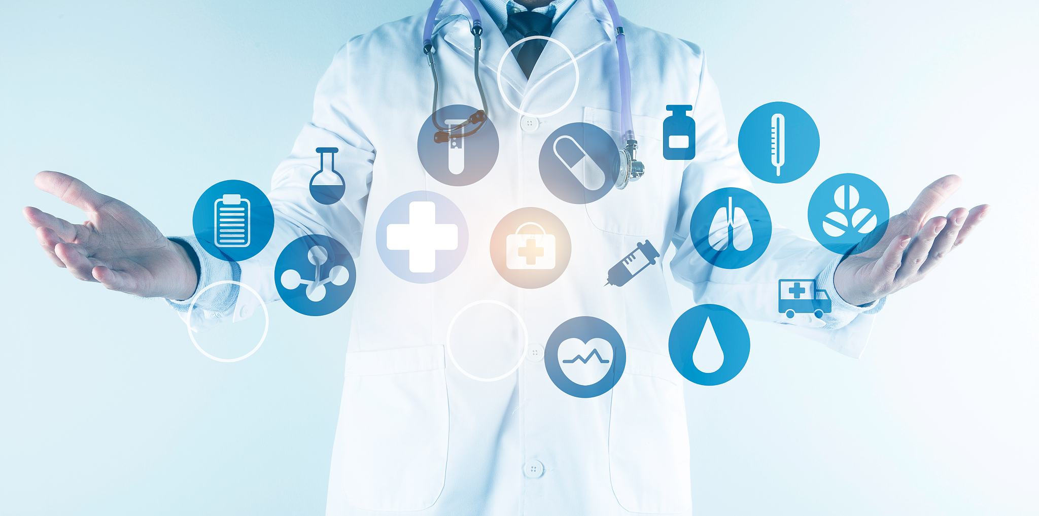 digital healthcare and network connection on hologram modern vir