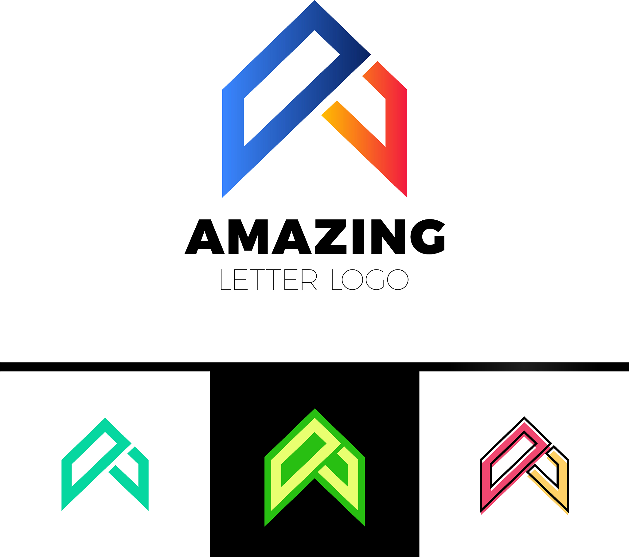 abstract letter a logo design template arrow