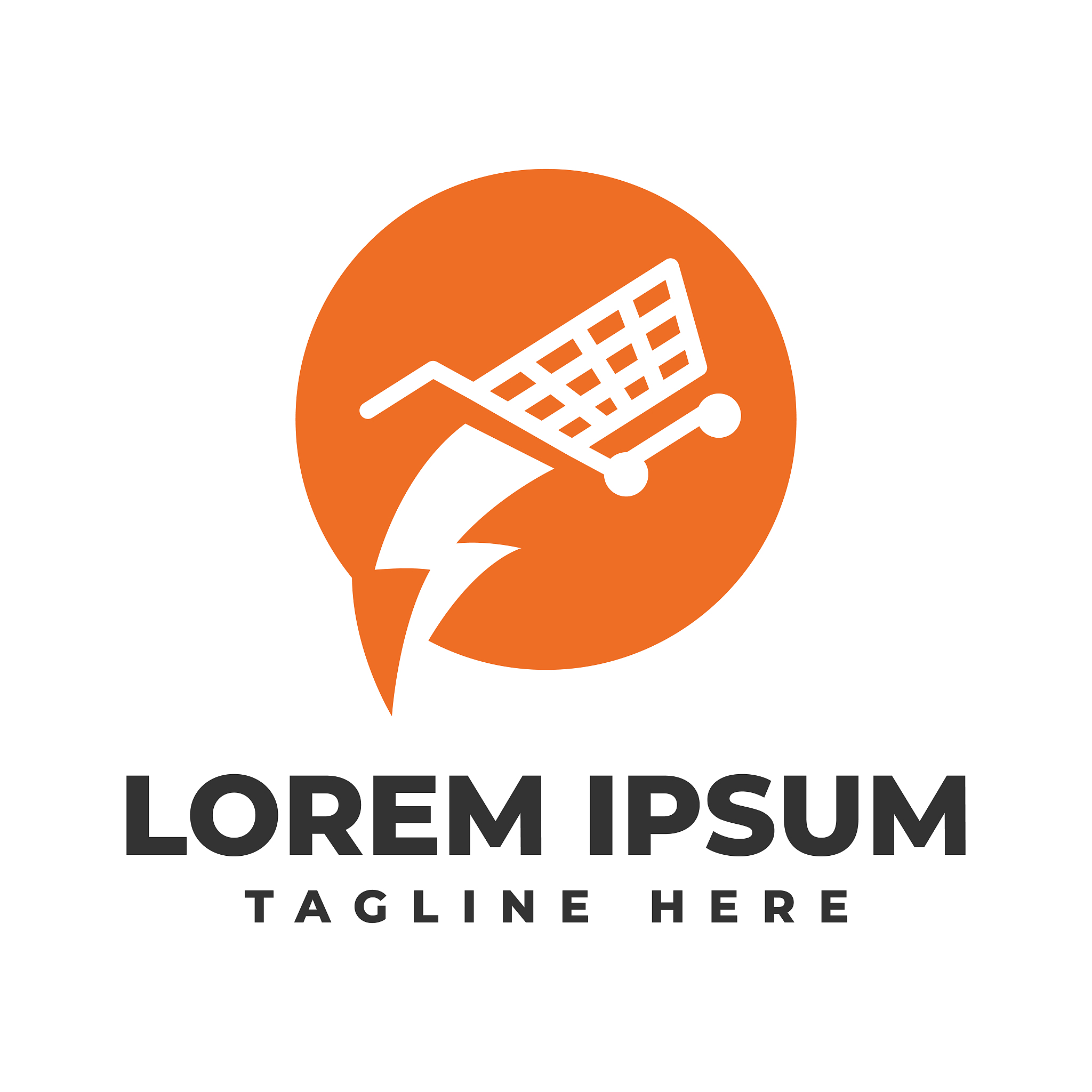 fast shopping delivery with flash cart vector icon illustration