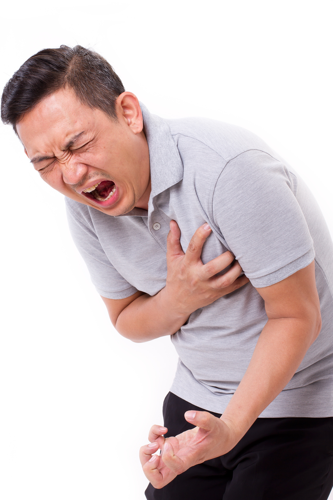 sick man suffering from heart attack