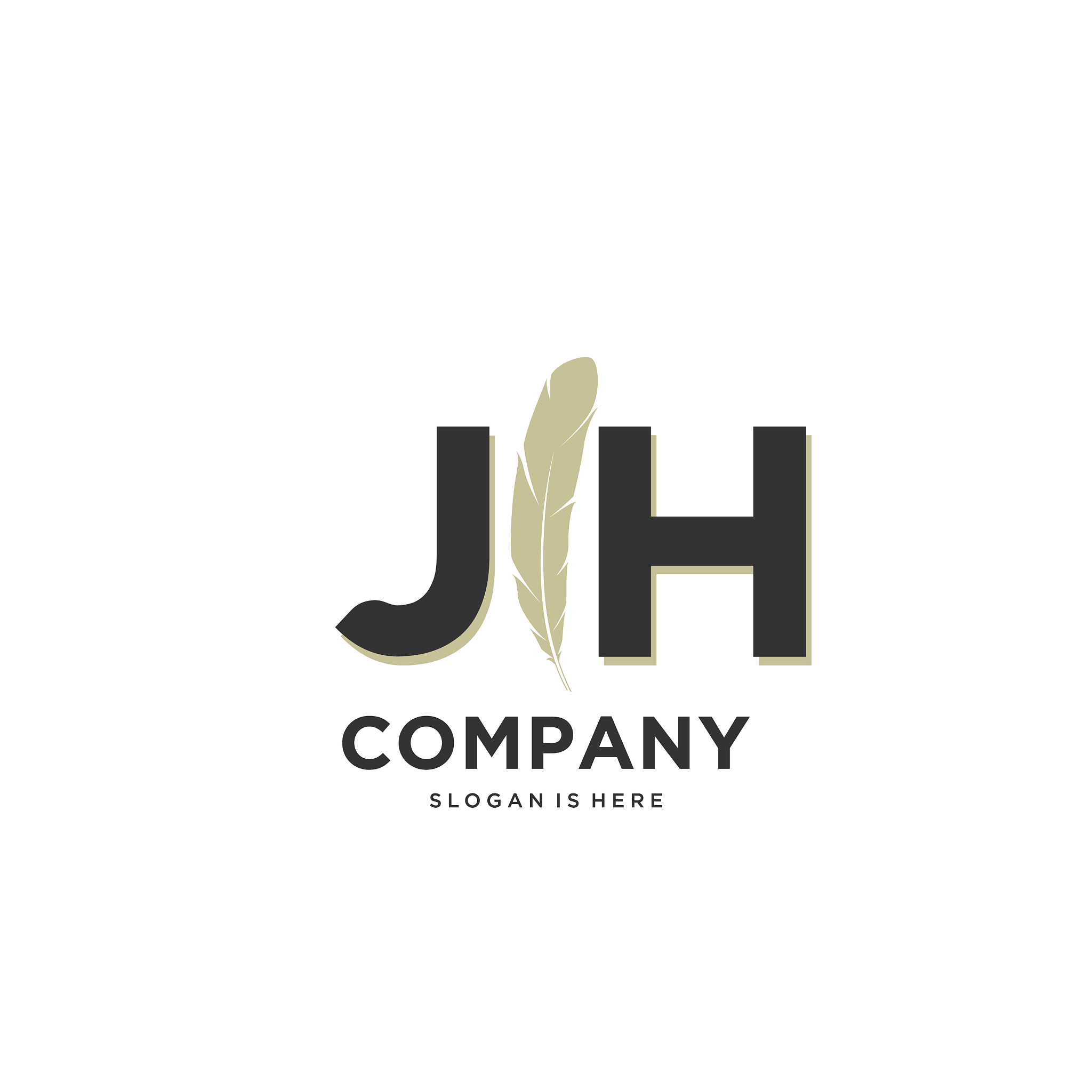 initial jh letter unique attractive creative