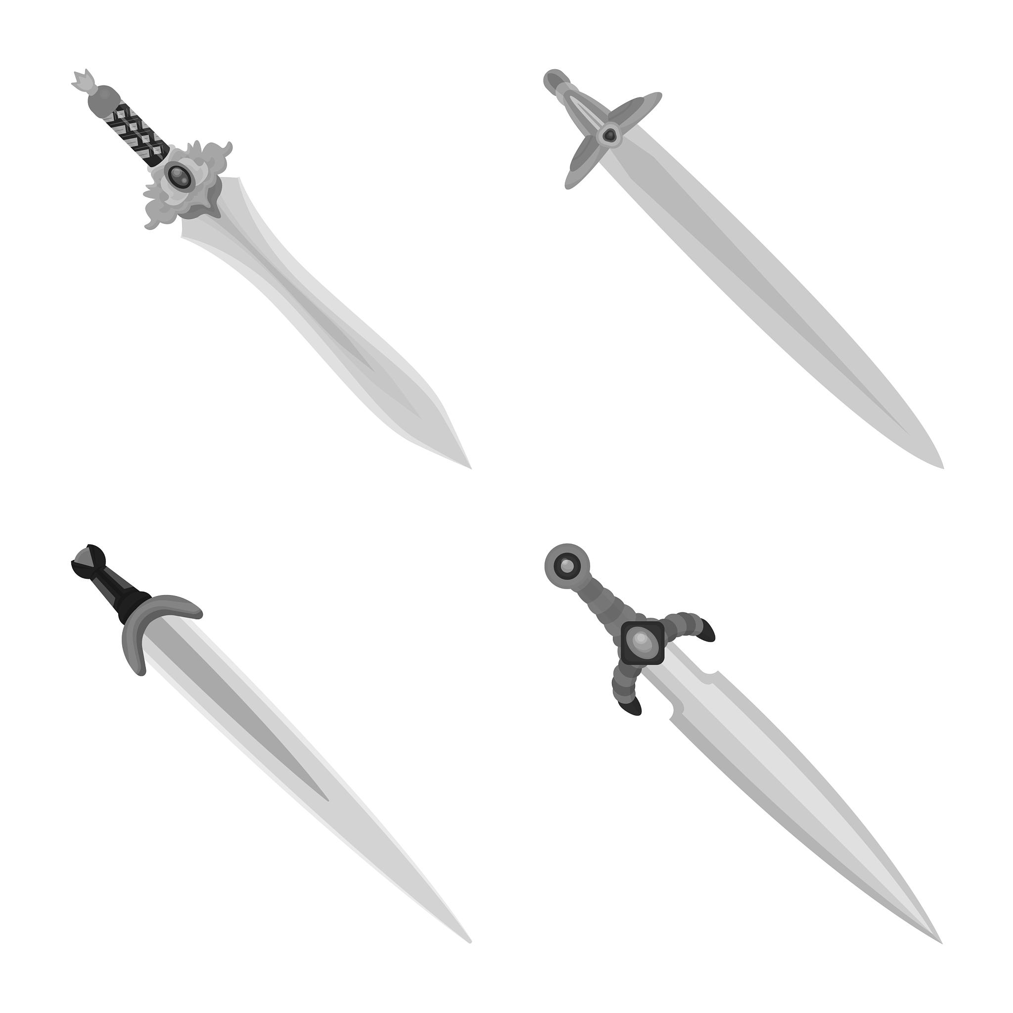 design sharp and blade symbol set of