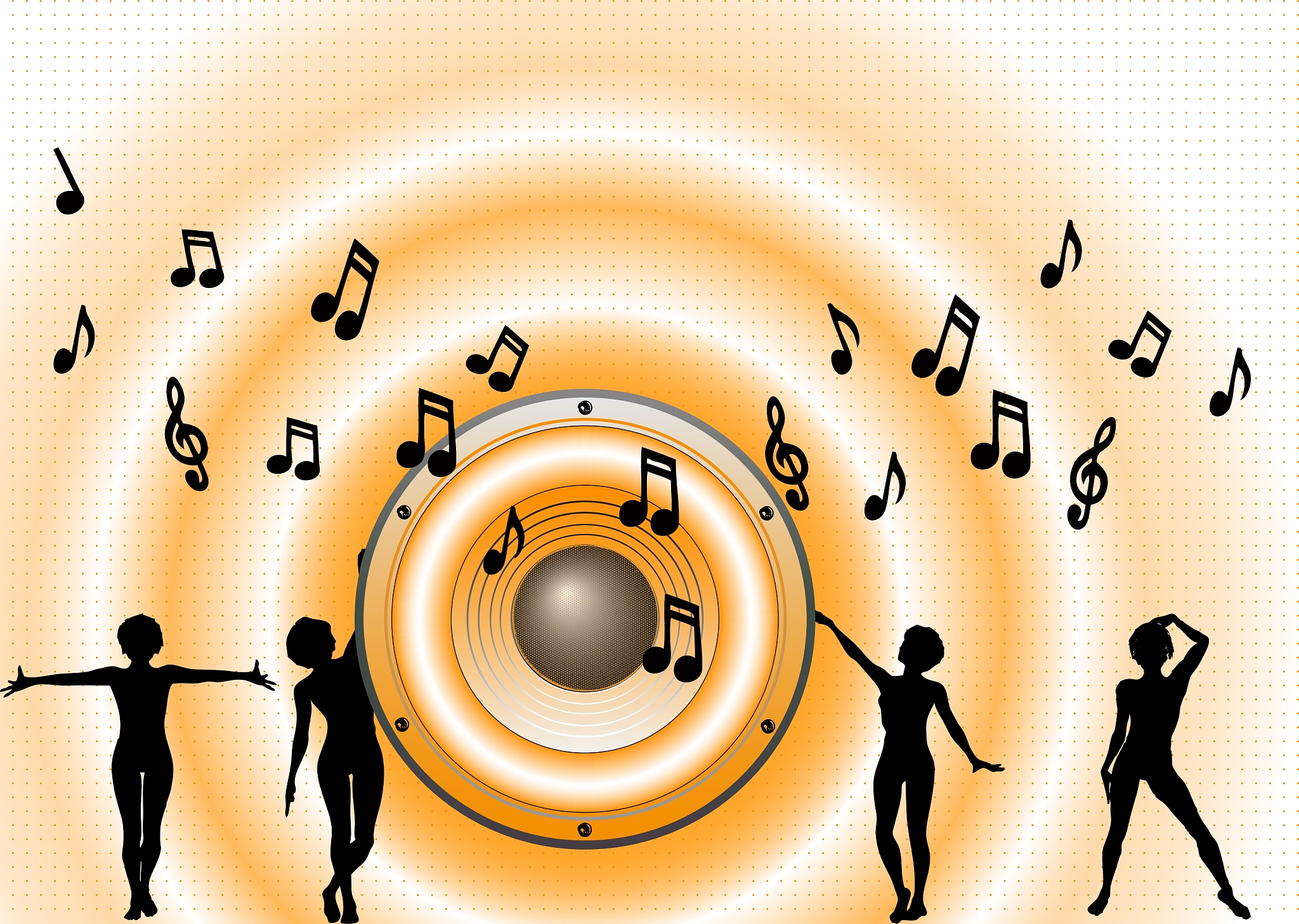 orange music background waves