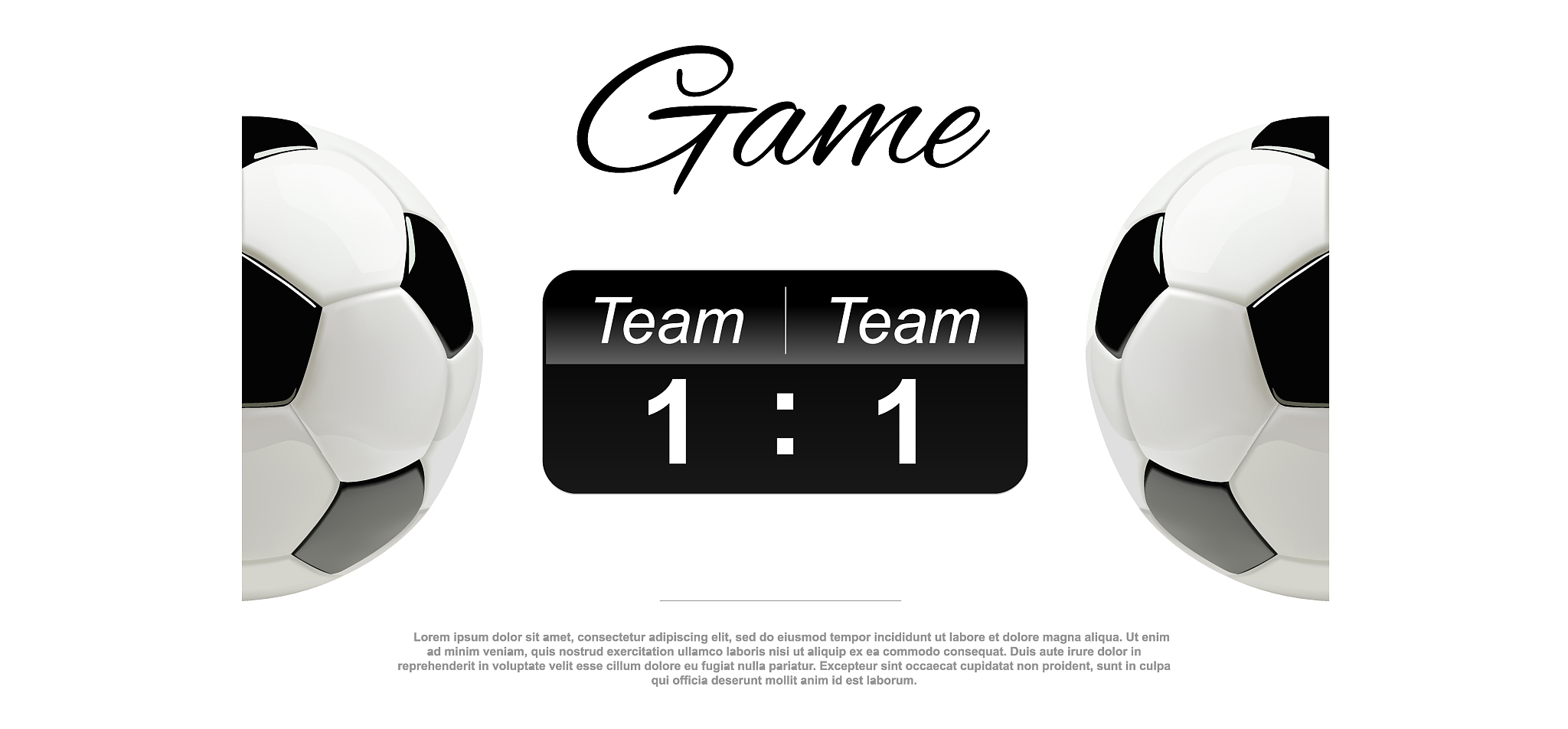 soccer or football ball with scoreboard