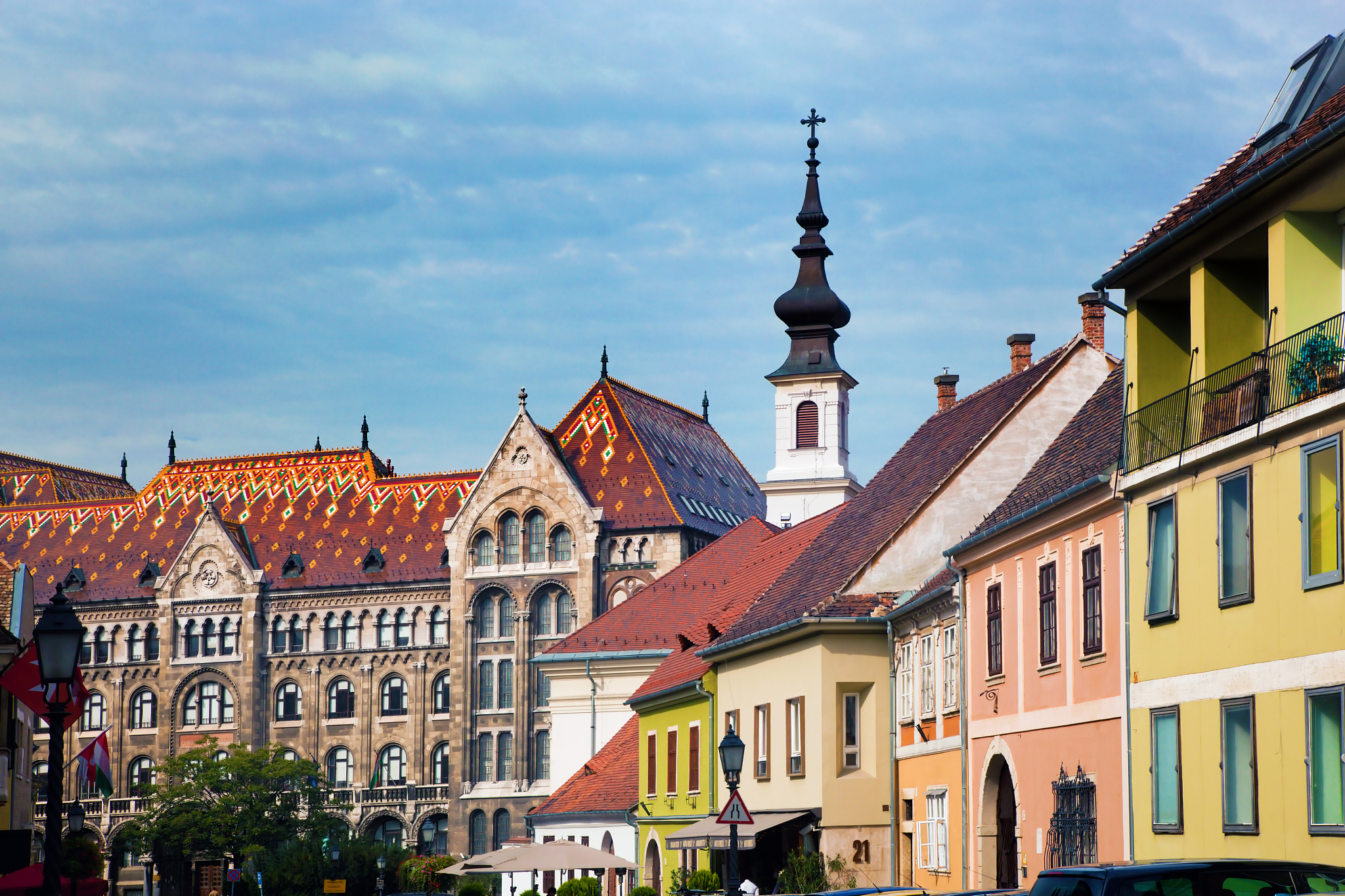 old town buildings in budapest, hungary