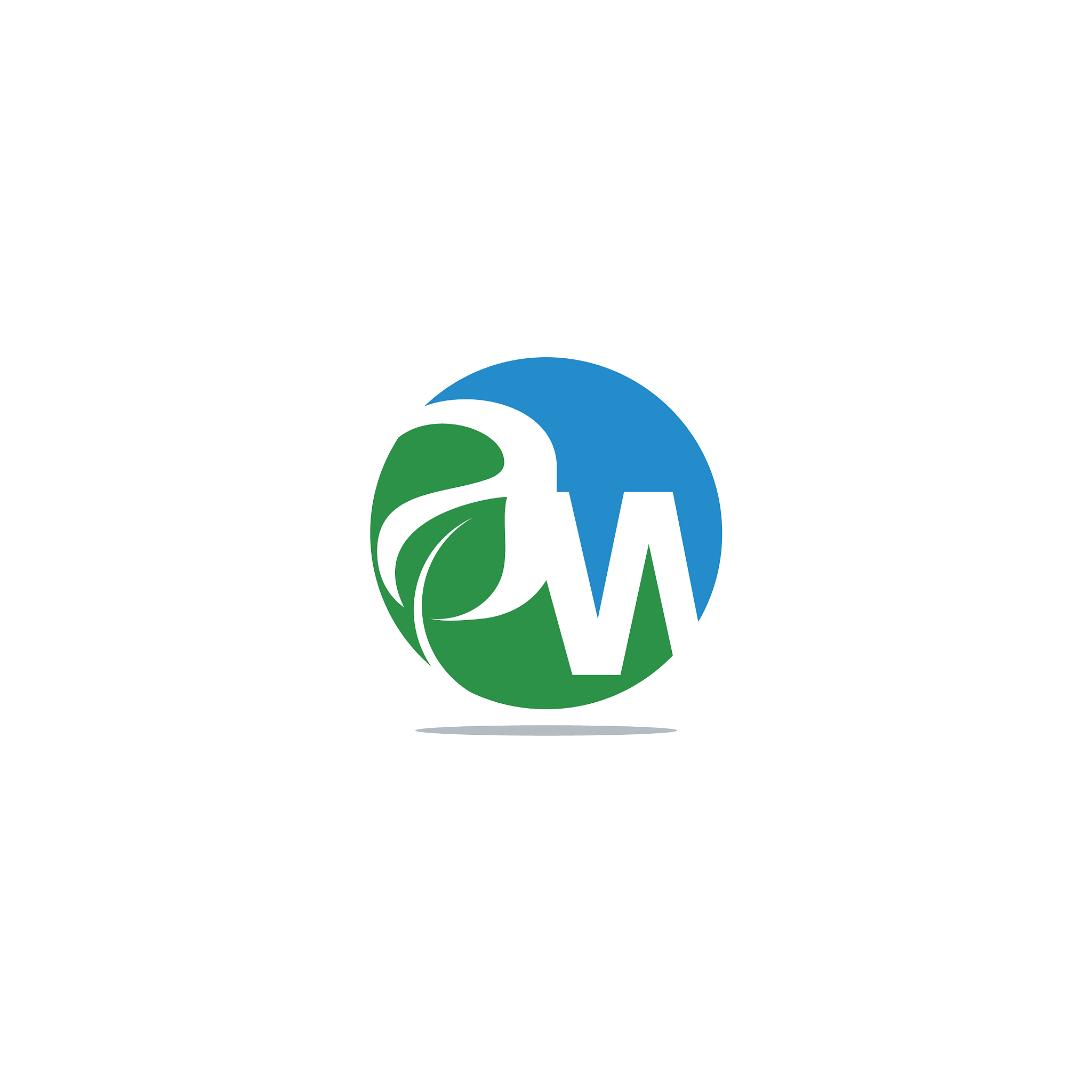 letter a w logo template