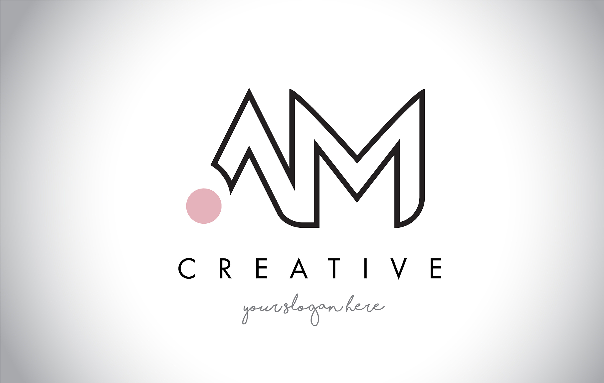am letter logo design with creative modern trendy
