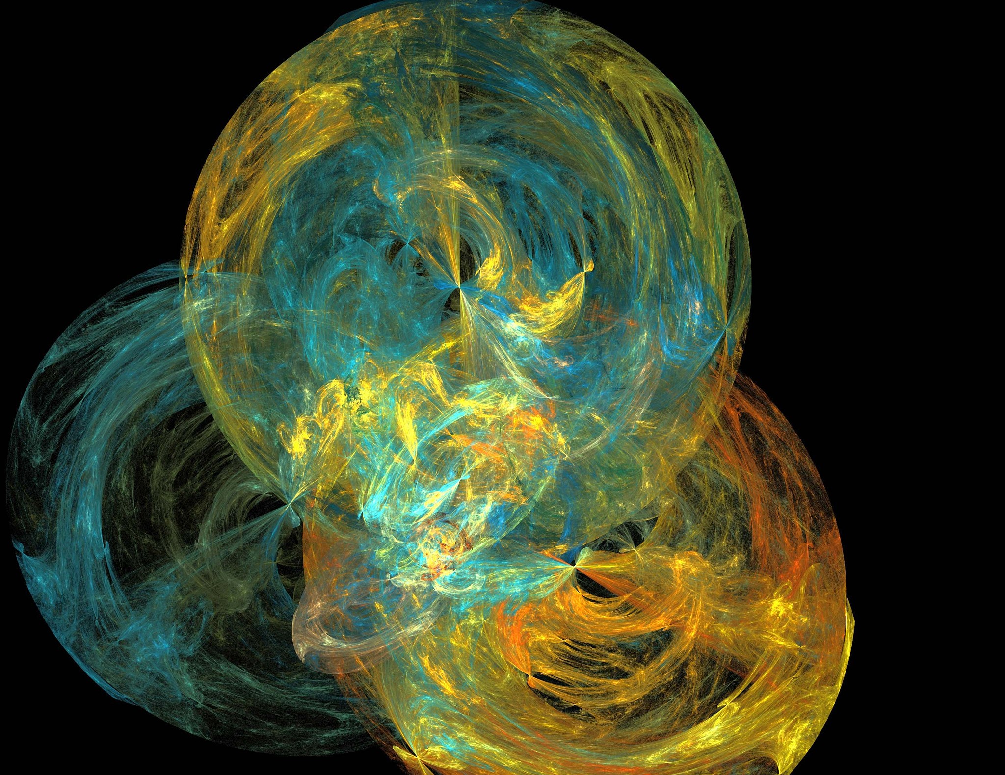 image of one digital fractal on black color