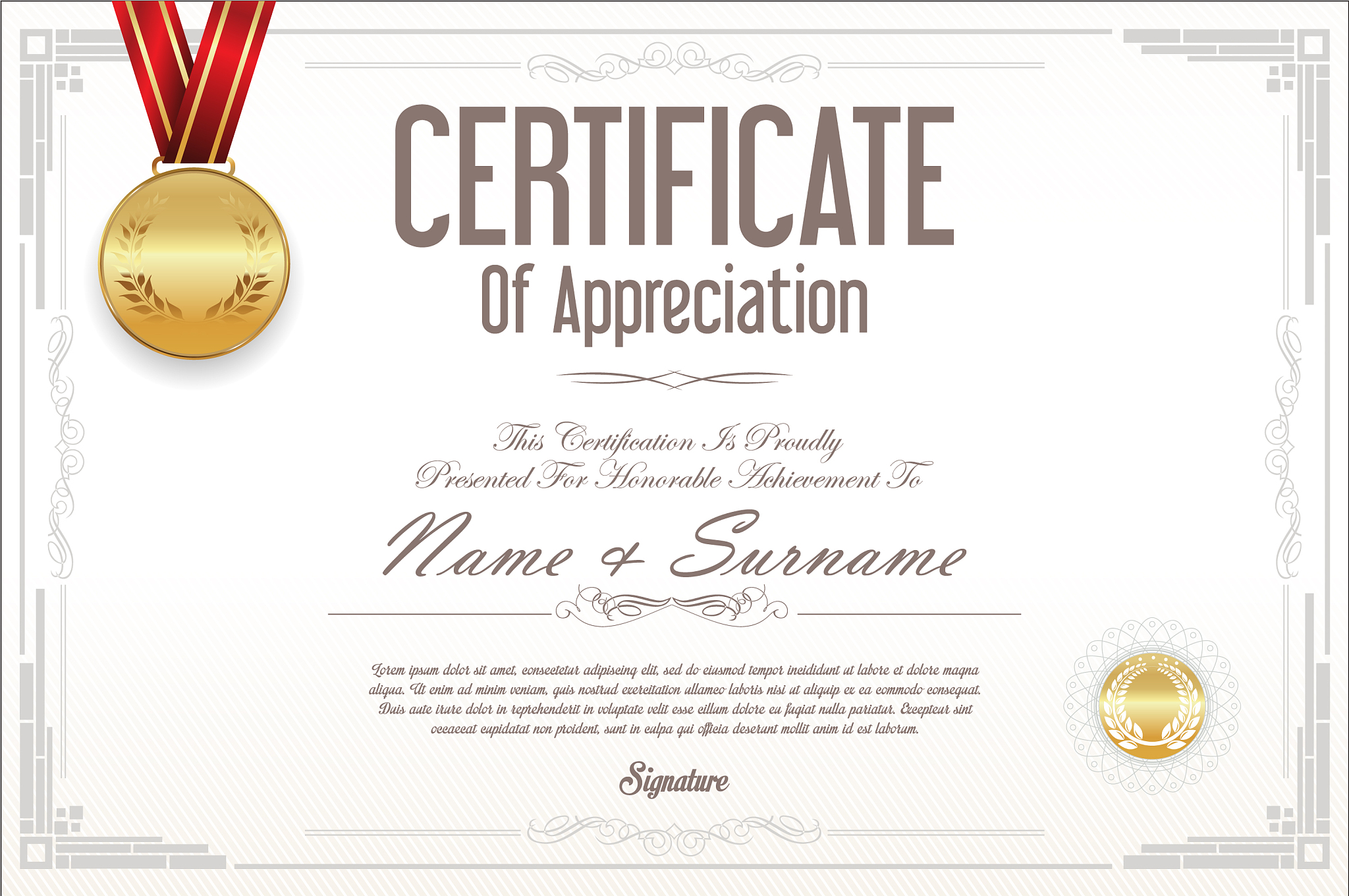 certificate or diploma retro design collection