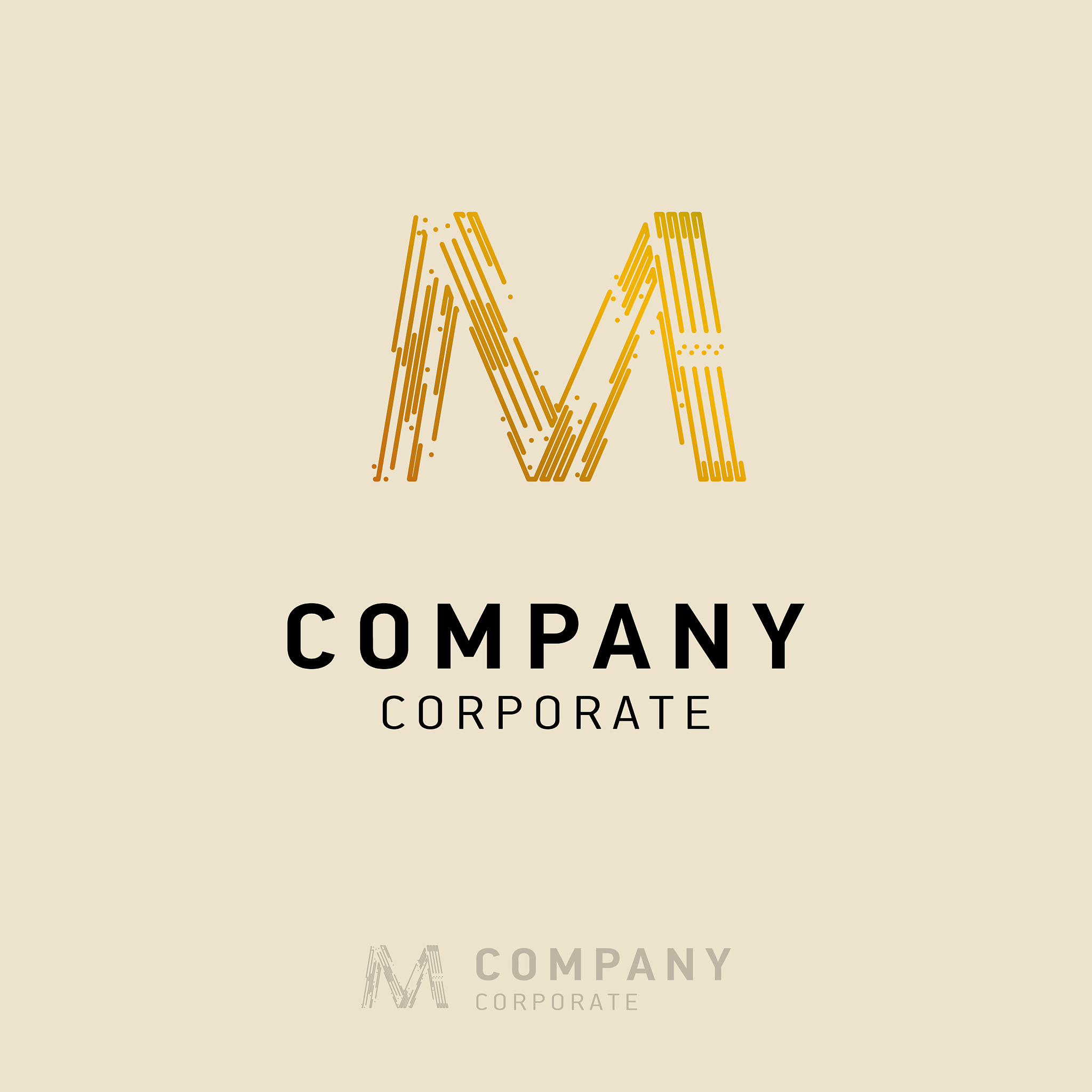 m company logo design with visiting card