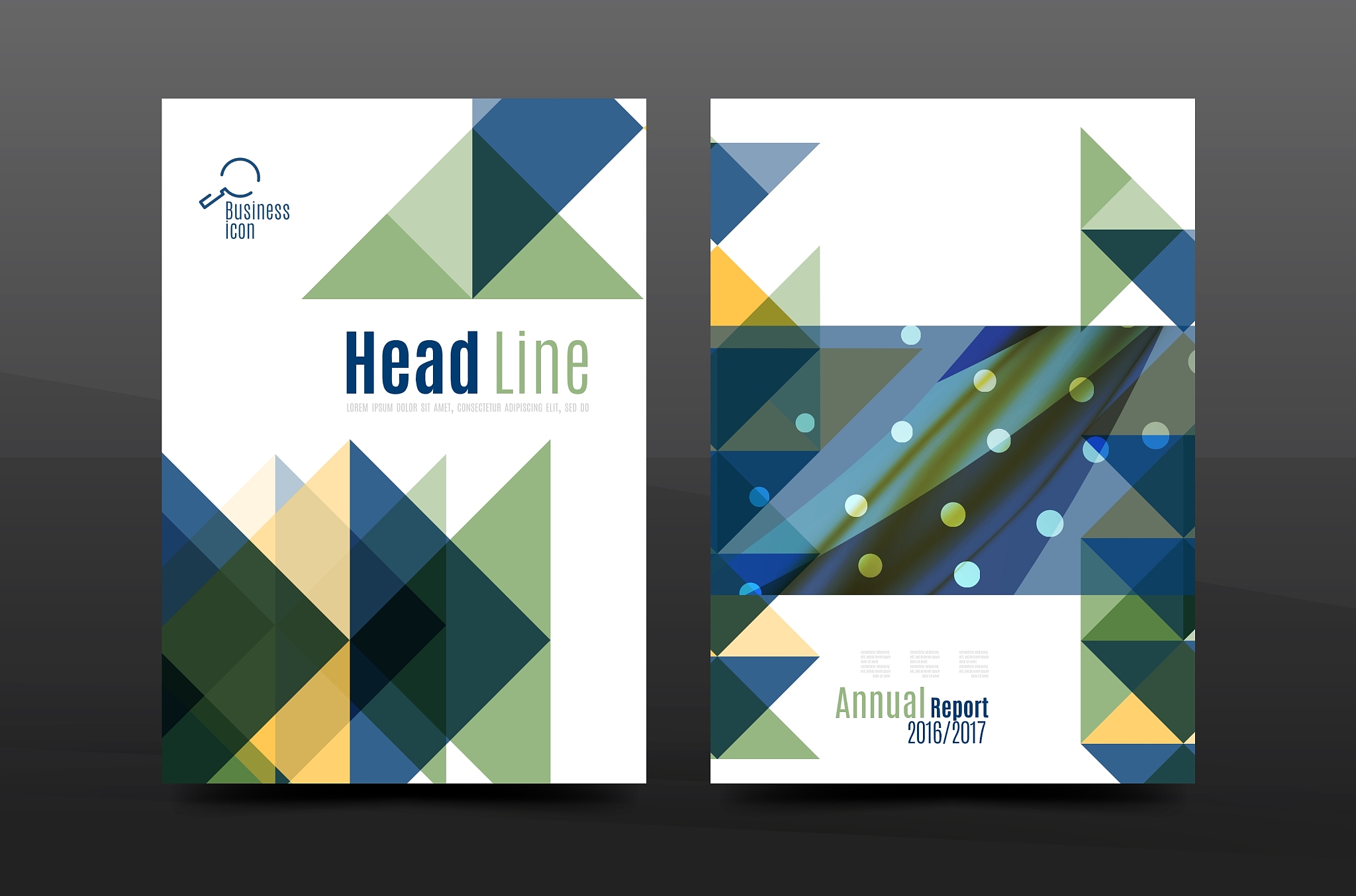 colorful geometry design annual report a4 cover