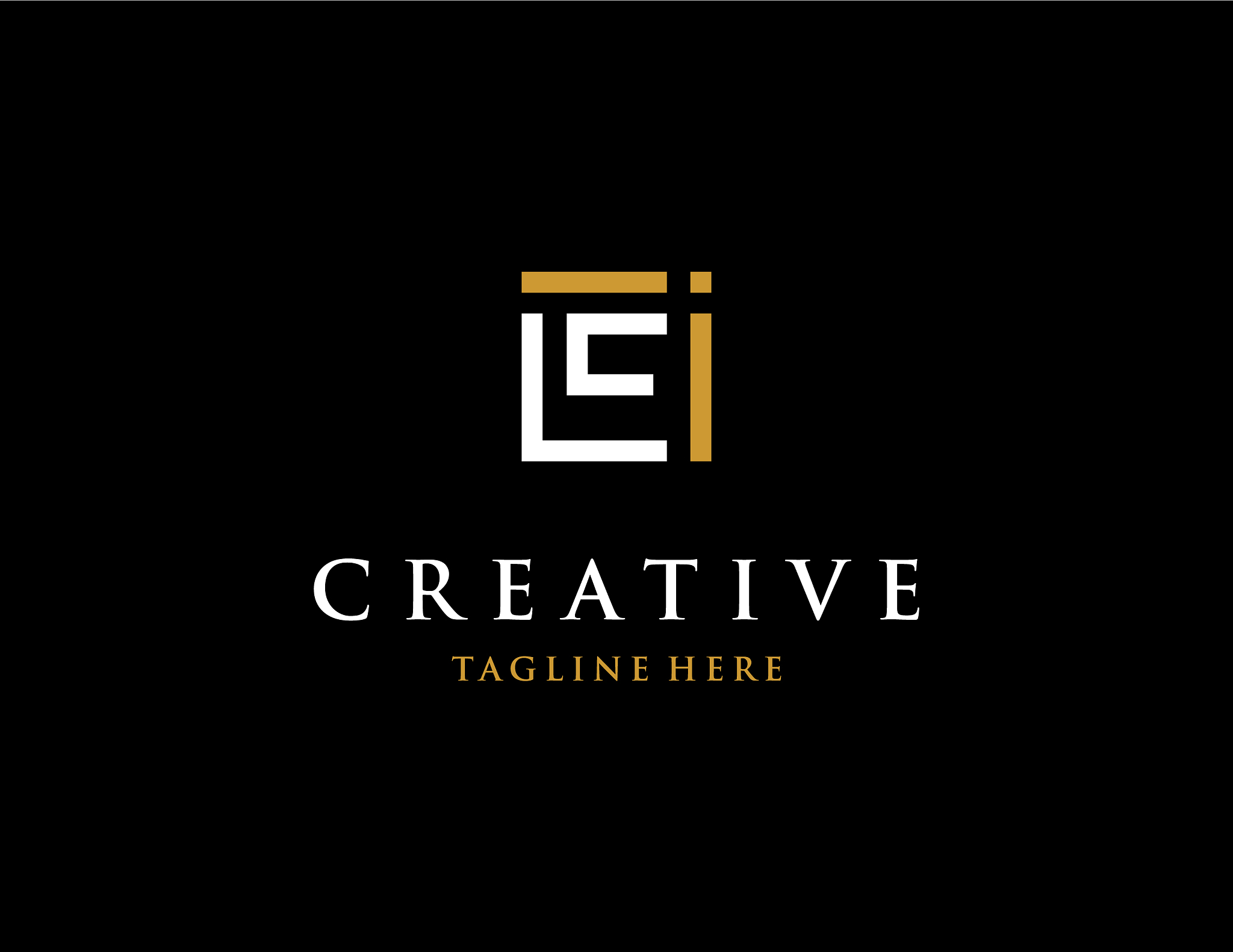letter ei square monogram creative business logo