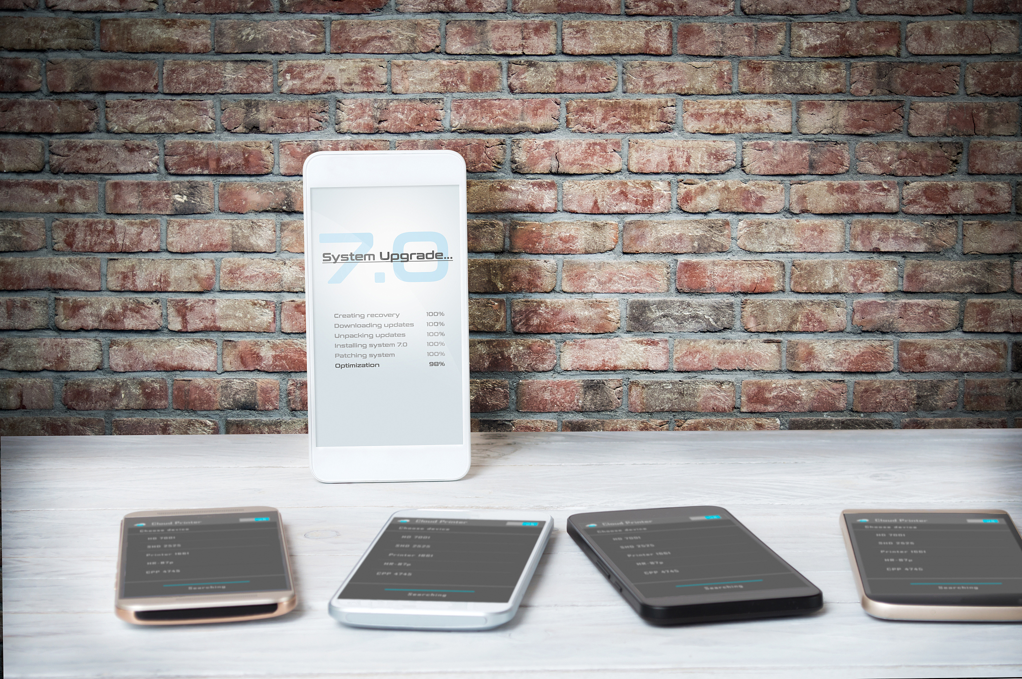 high-end smartphone during installation of new version of softwa