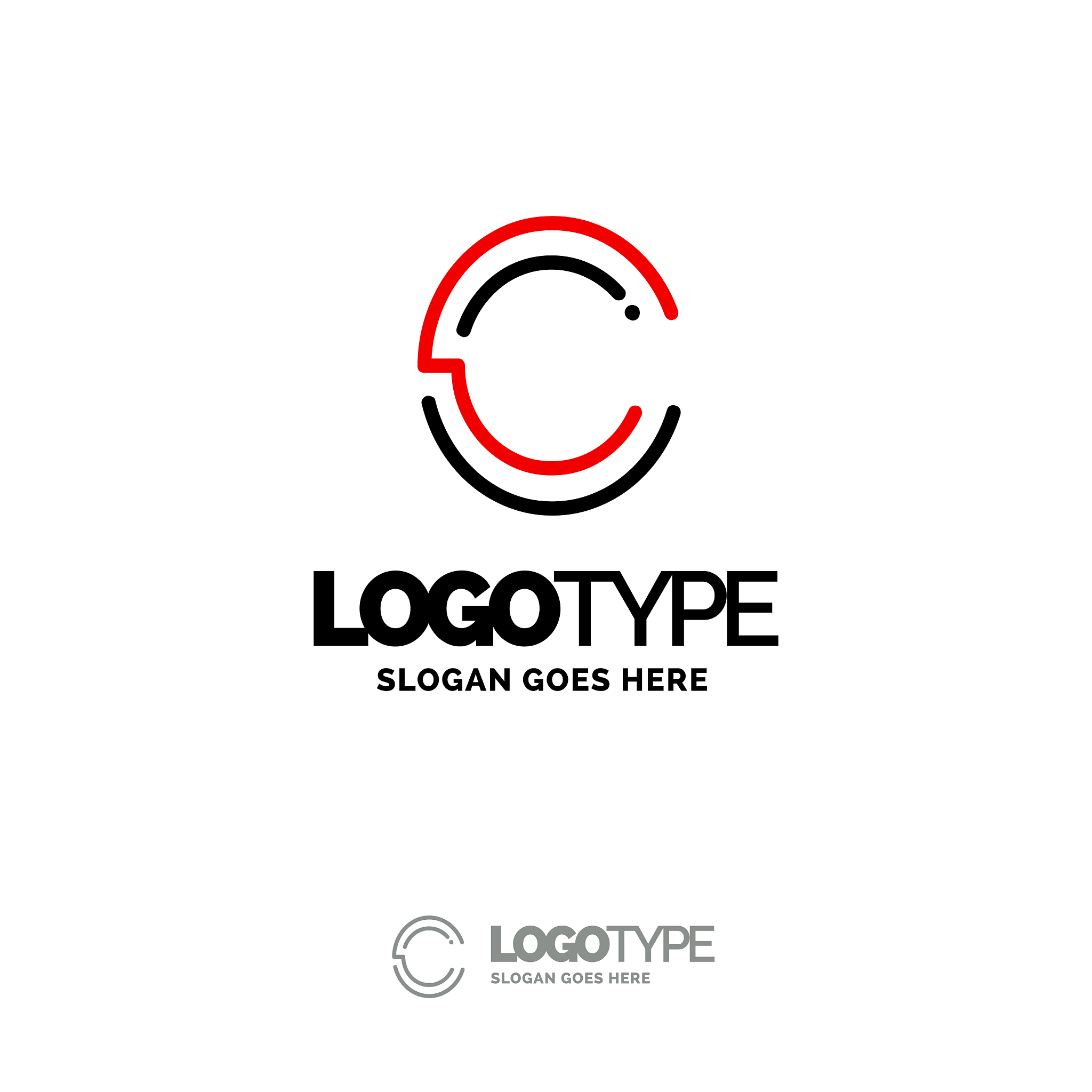 c logo digital logo template black and red logo