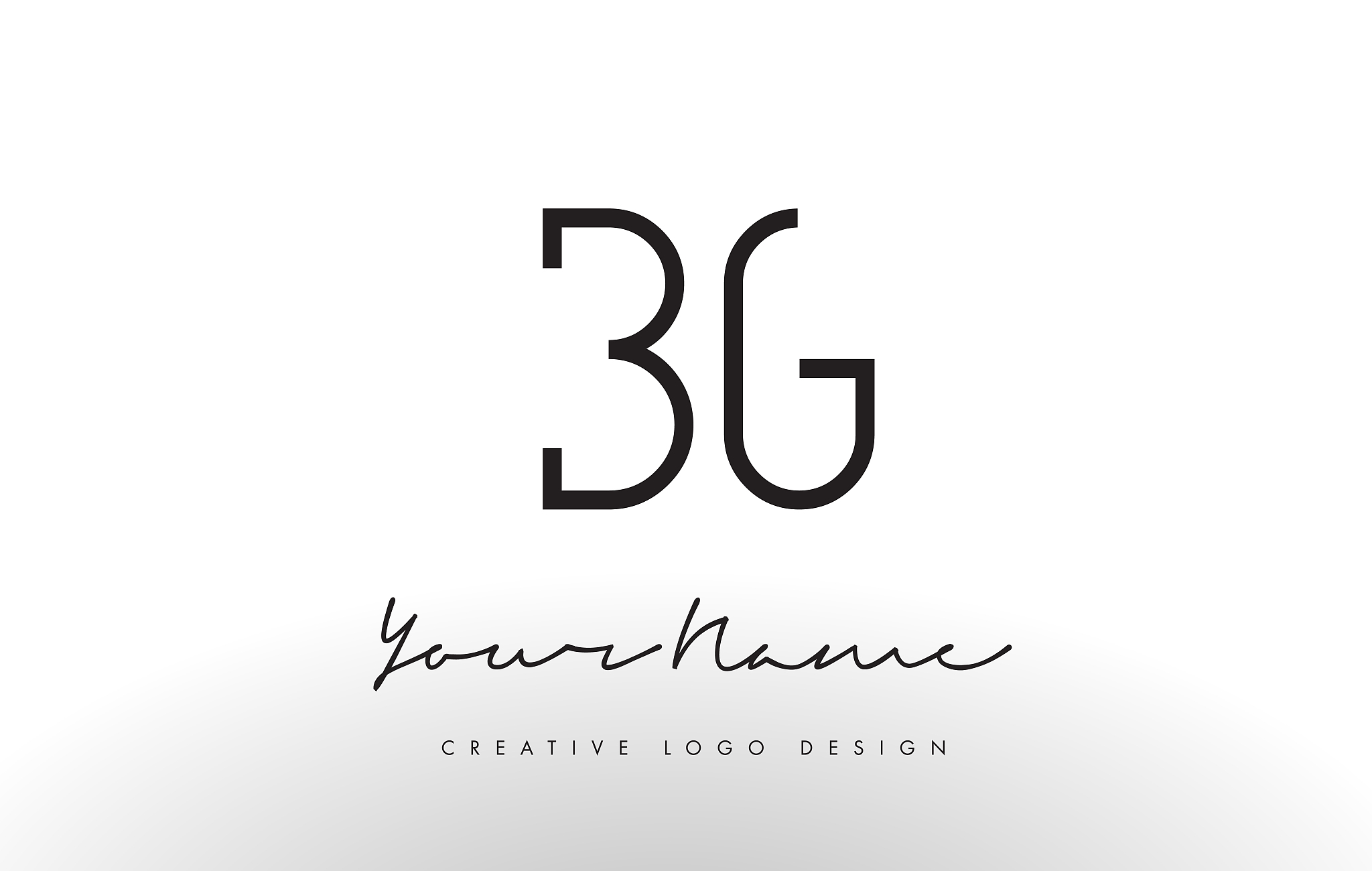 bg letters logo design slim creative simple black