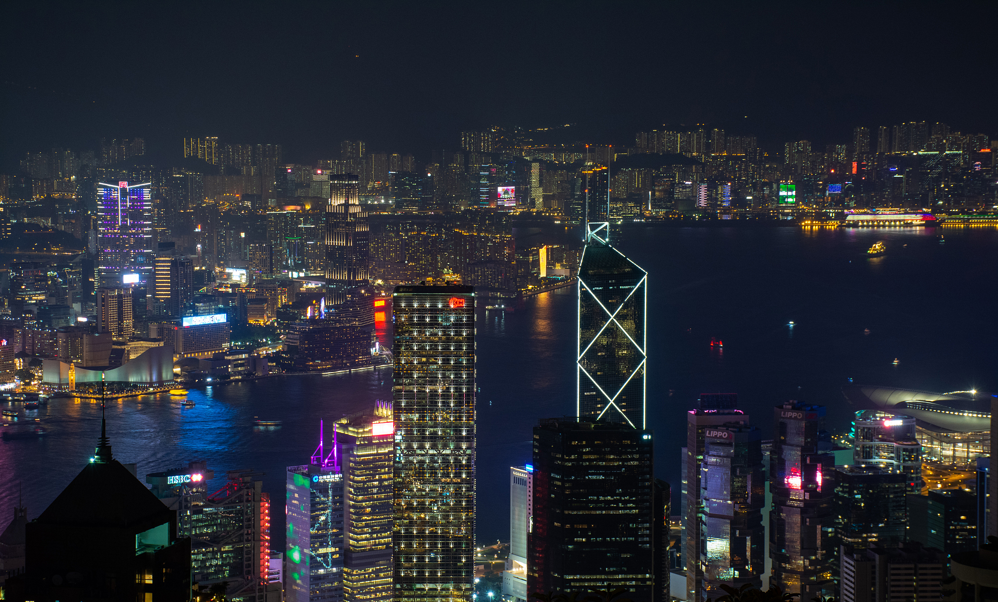 hong kong skyline at night
