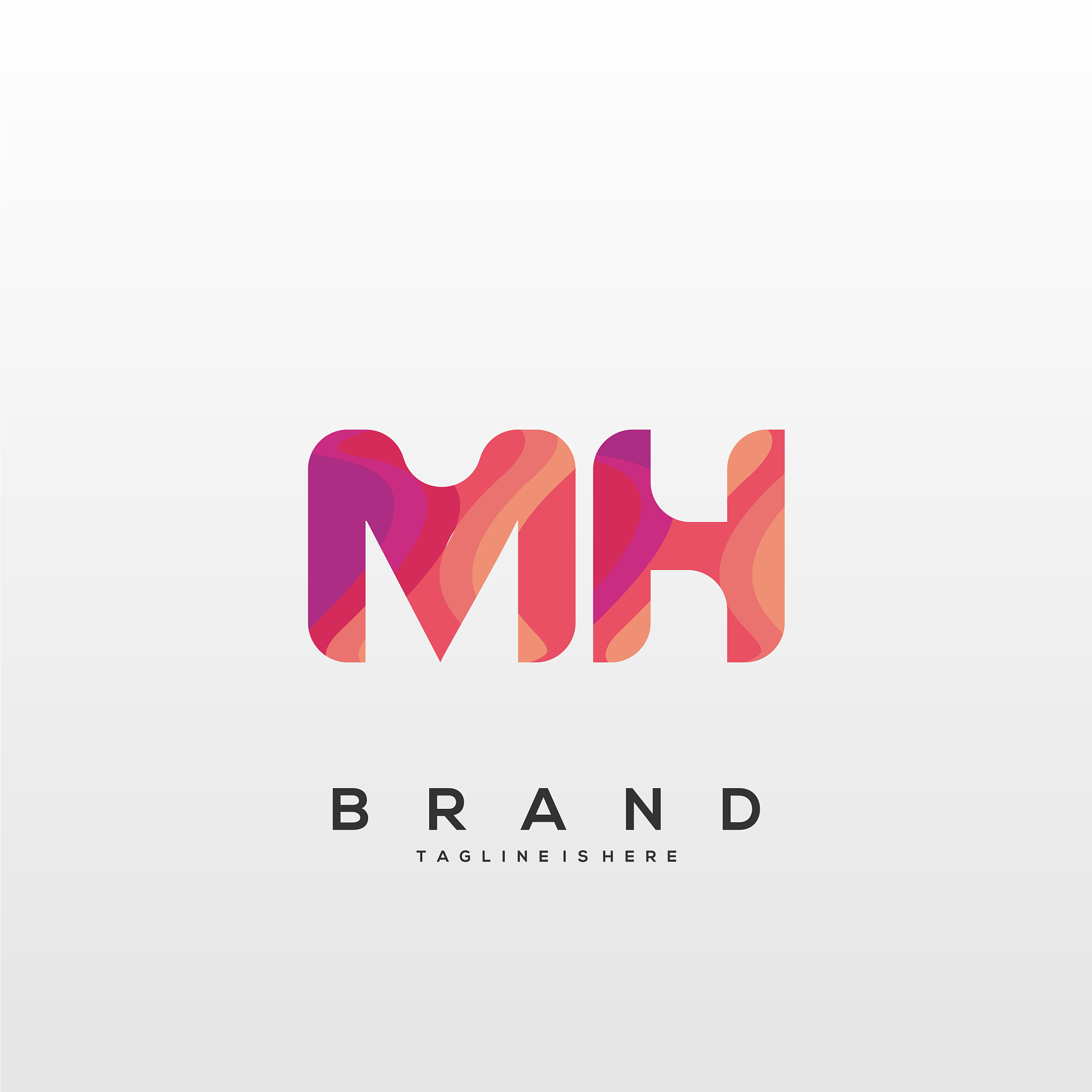 mh initial logo with colorful template