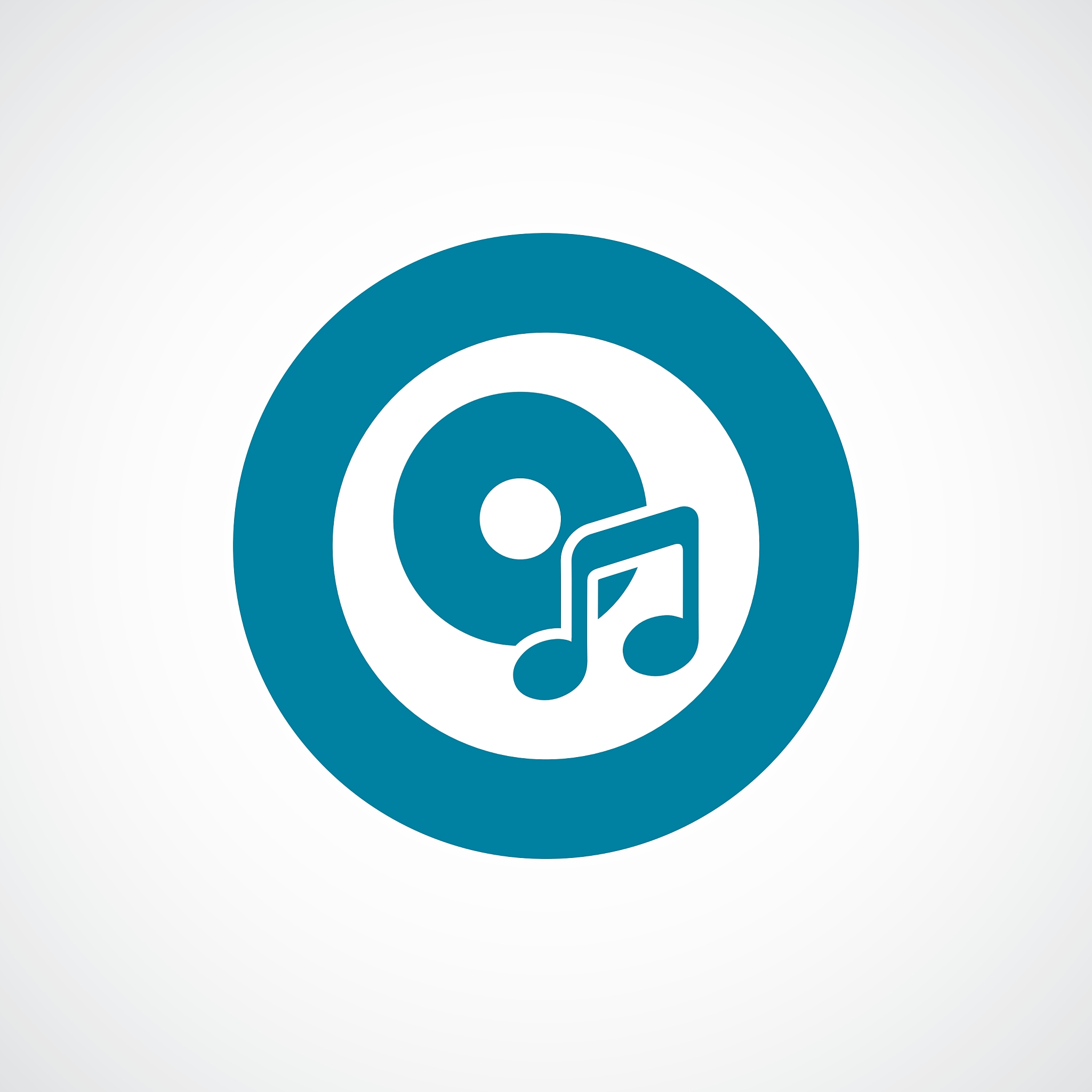 music icon bold blue circle border