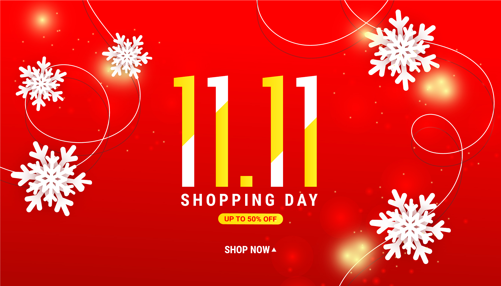 1111 winter sale background design with paper cut