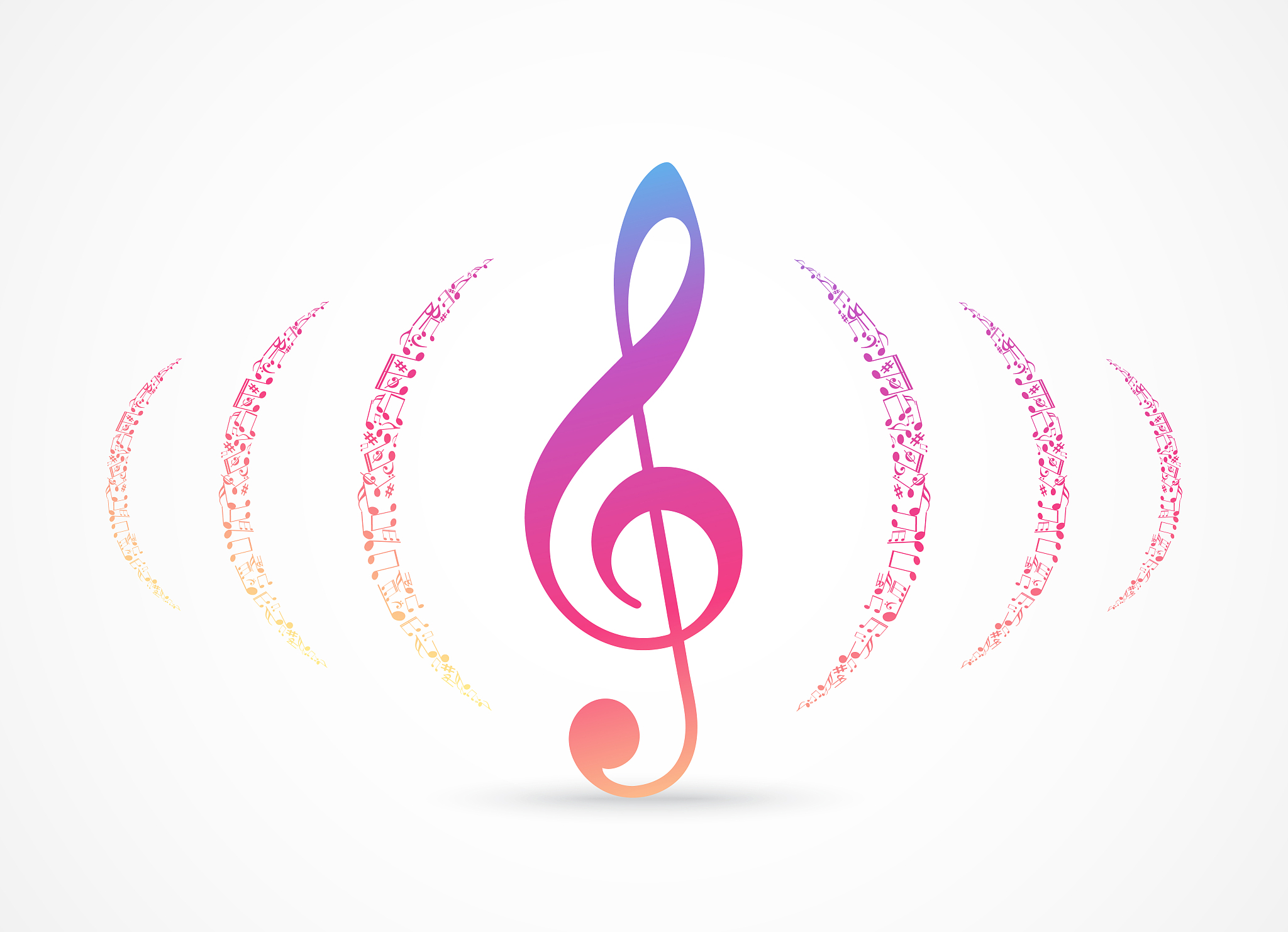 colorful music notes background