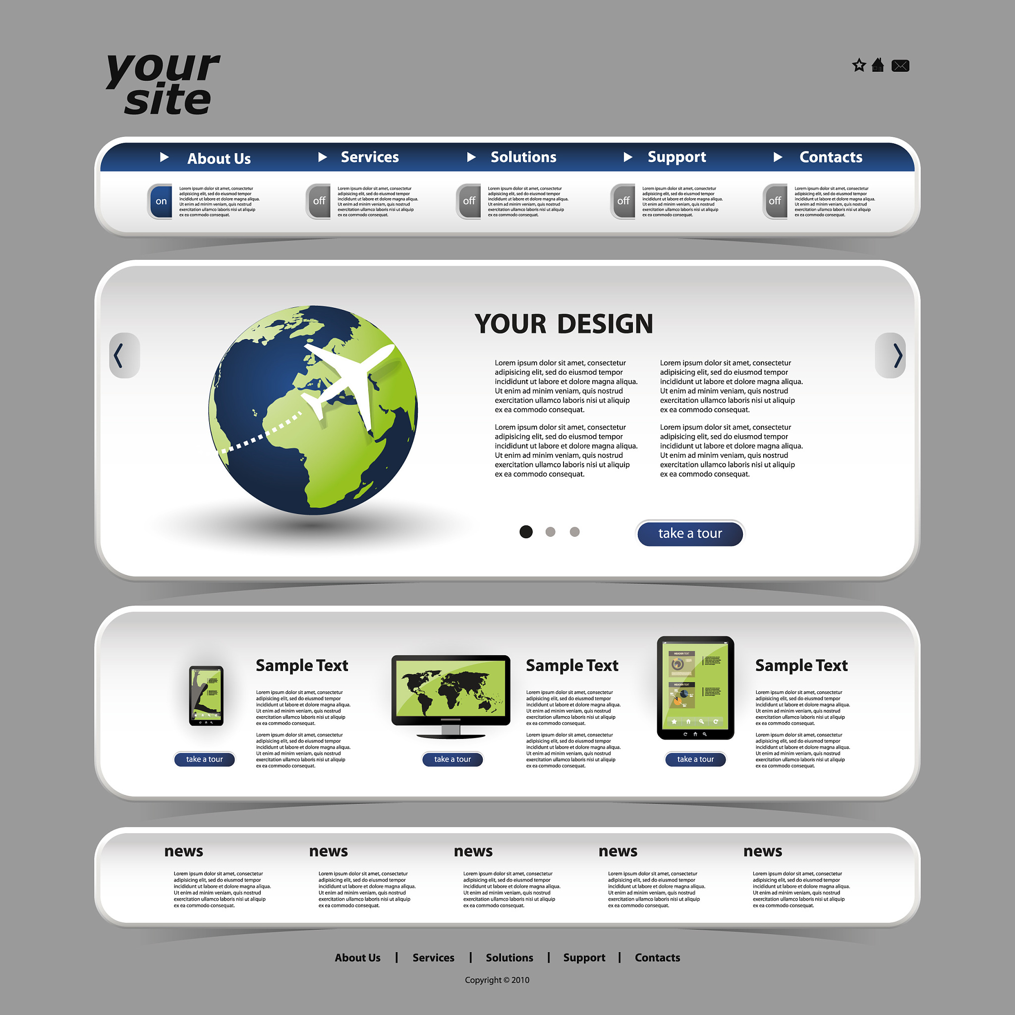 one page website template